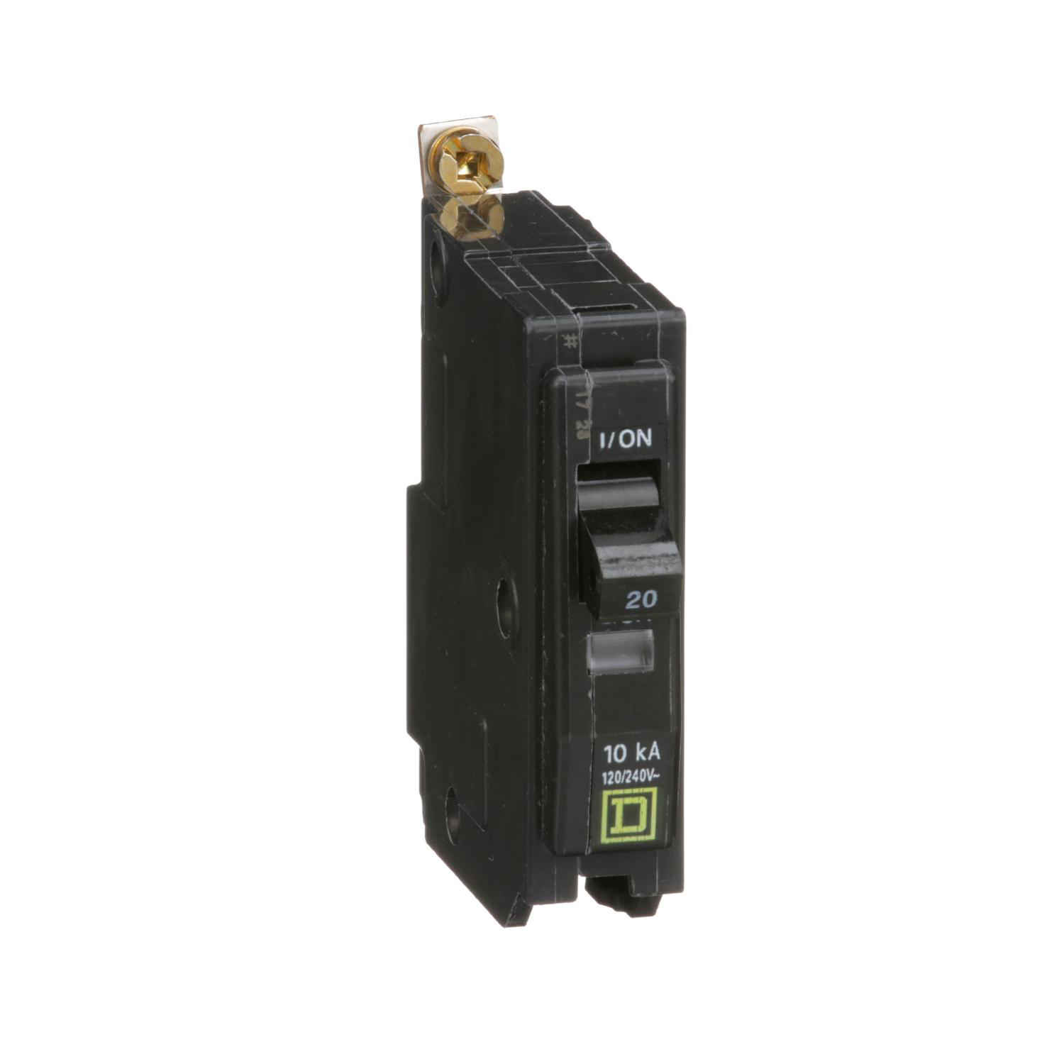 Product image for MINI CIRCUIT BREAKER, QO, 20A, 1 POLE, 120/240VAC, 10KA, BOLT ON