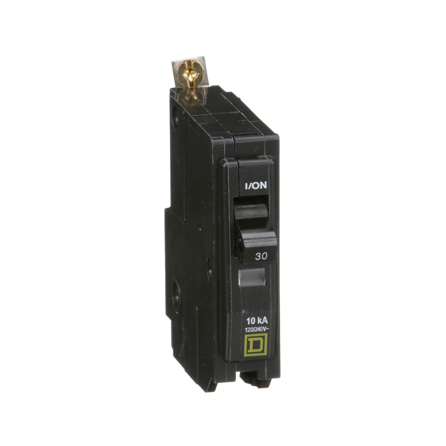 Product image for MINI CIRCUIT BREAKER, QO, 30A, 1 POLE, 120/240VAC, 10KA, BOLT ON