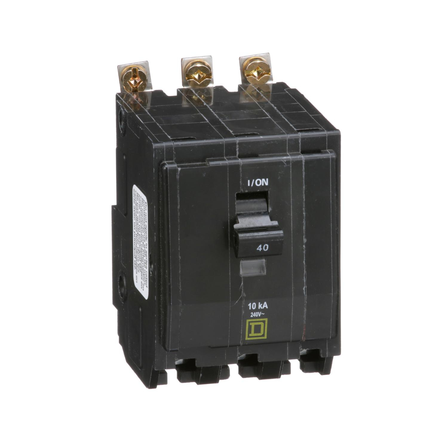 Product image for MINI CIRCUIT BREAKER, QO, 40A, 3 POLE, 120/240VAC, 10KA, BOLT ON
