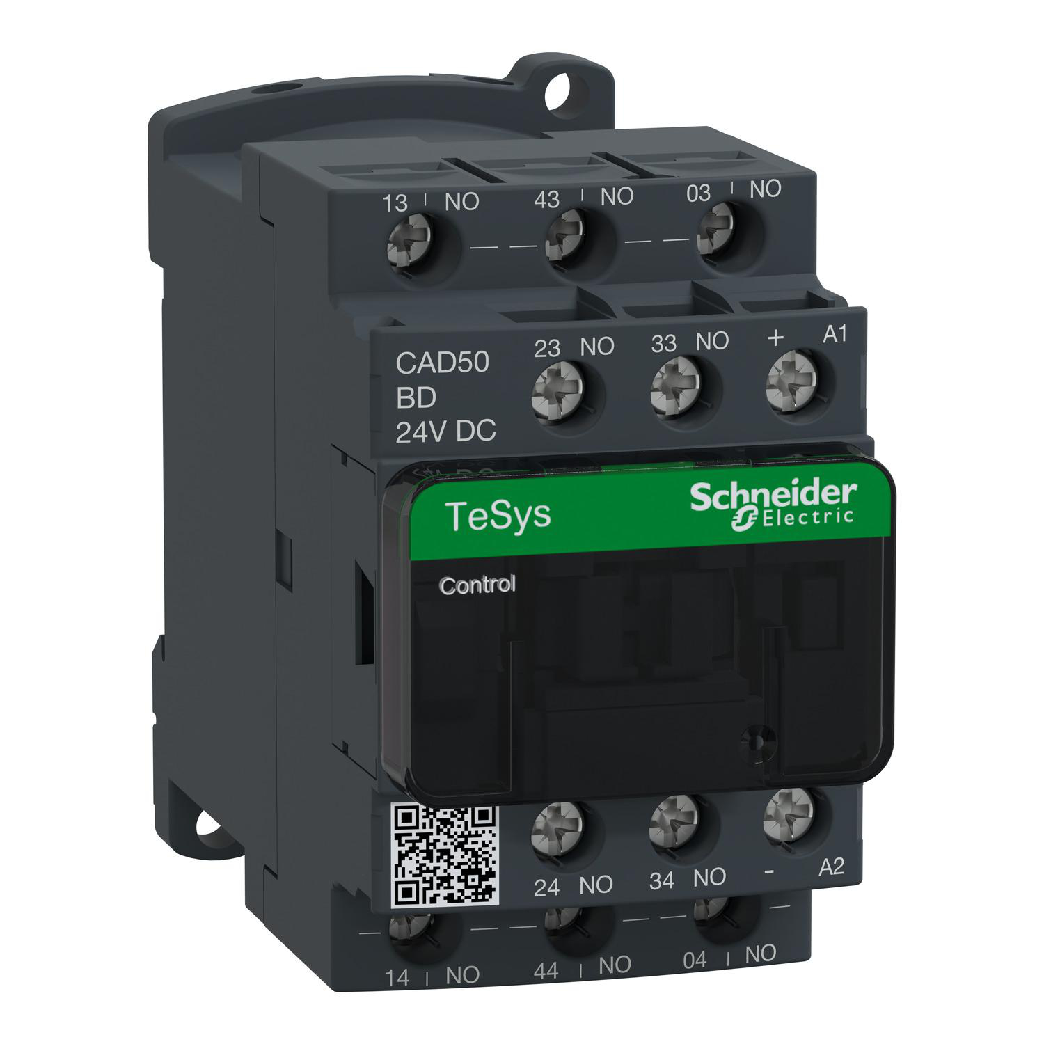 Product image for TESYS DECA CONTROL RELAY - 5 NO - <= 690 V - 24 V DC STANDARD COIL