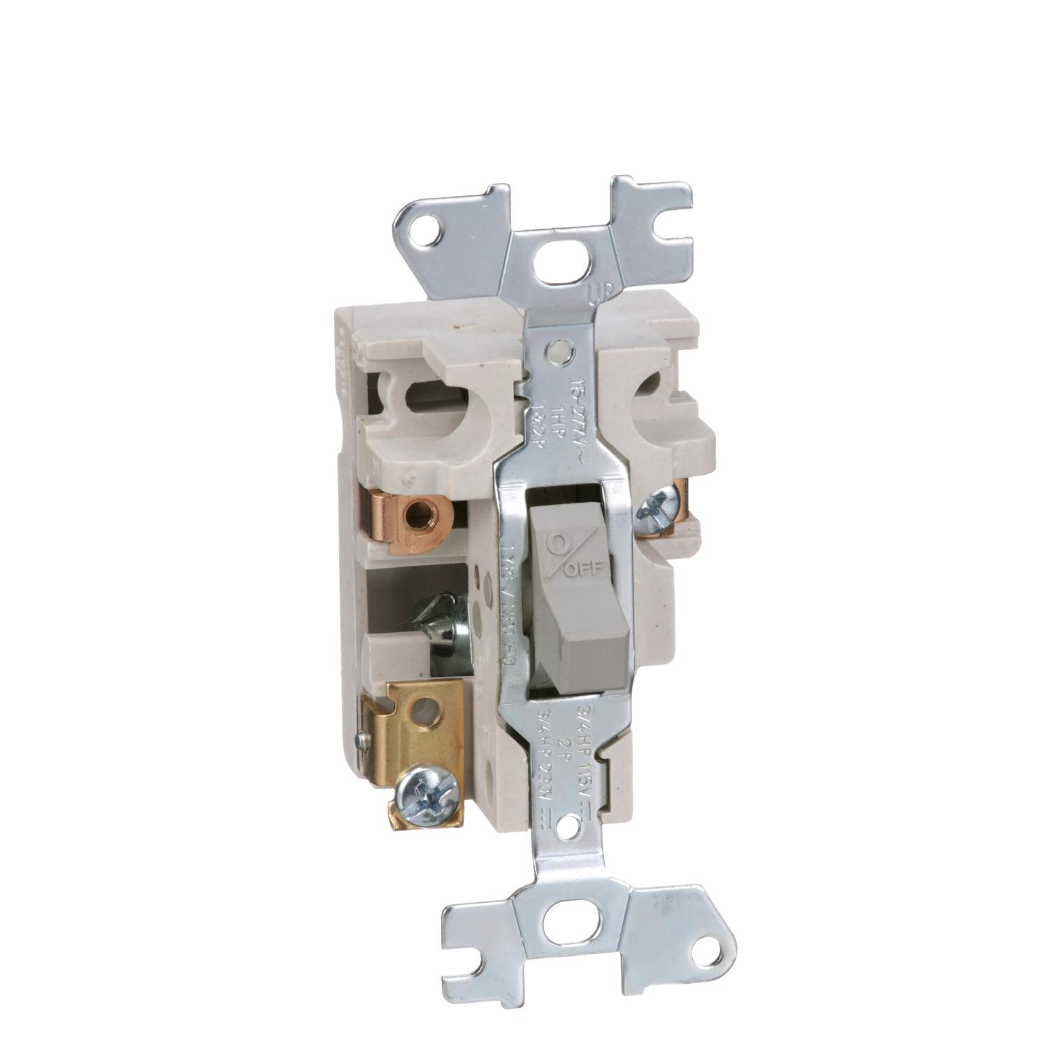 Product image for MANUAL STARTER, FRACTIONAL HORSEPOWER, 16A, 1 POLE, 1HP AT 277VAC, TOGGLE OPERATED, NO INDICATOR, OPEN STYLE