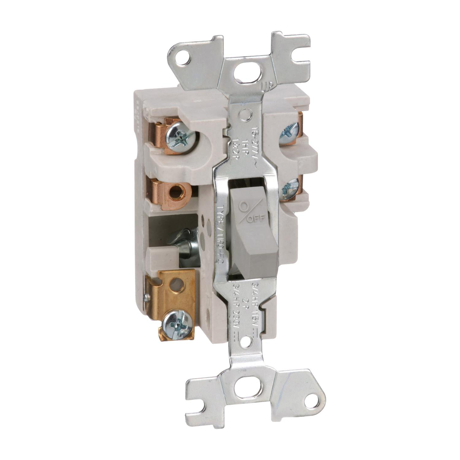 Product image for MANUAL STARTER, FRACTIONAL HORSEPOWER, 16A, 2 POLES, 1HP AT 277VAC, TOGGLE OPERATED, NO INDICATOR, OPEN STYLE