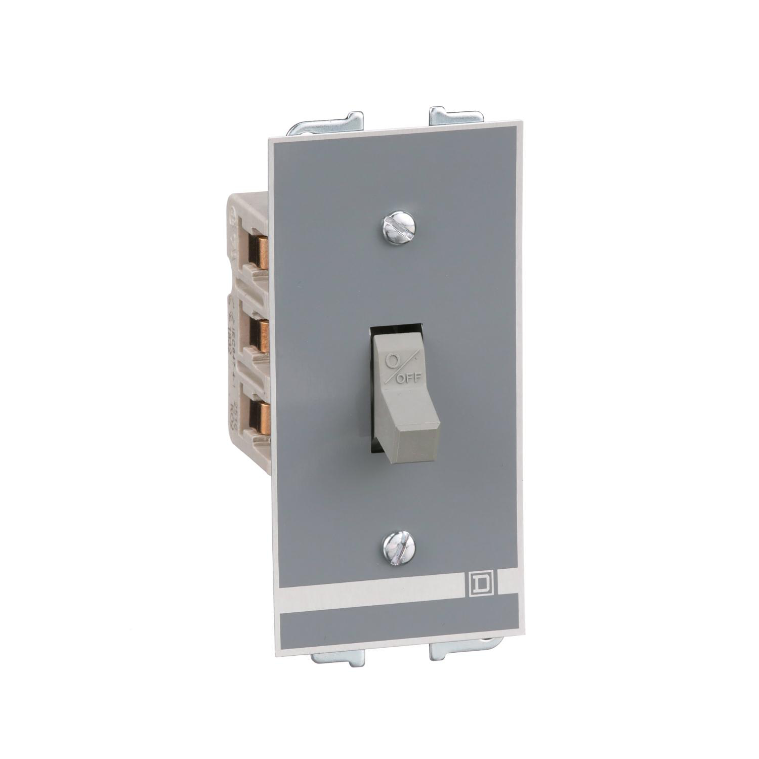 Product image for SWITCH, MANUAL, 30A, 3 POLE, 10HP AT 575VAC, THREE PHASE, TOGGLE OPERATED, NO INDICATOR, NEMA 1 FLUSH MOUNT