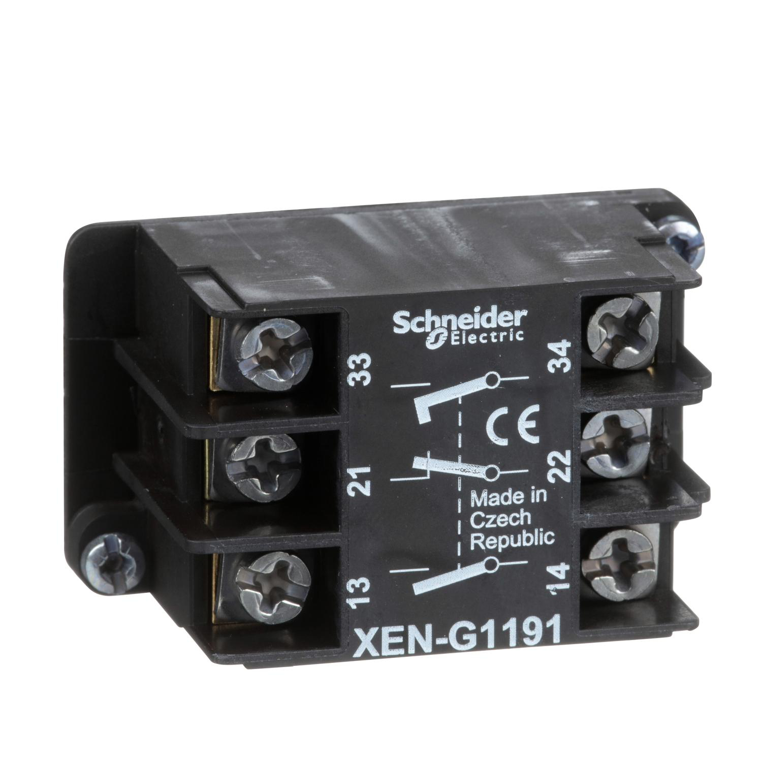 Product image for HARMONY, XAC PENDANT STATION, CONTACT BLOCK, SPRING RETURN, FRONT MOUNTING, 1 EARLY CLOSE NO, 1 NO AND 1 NC