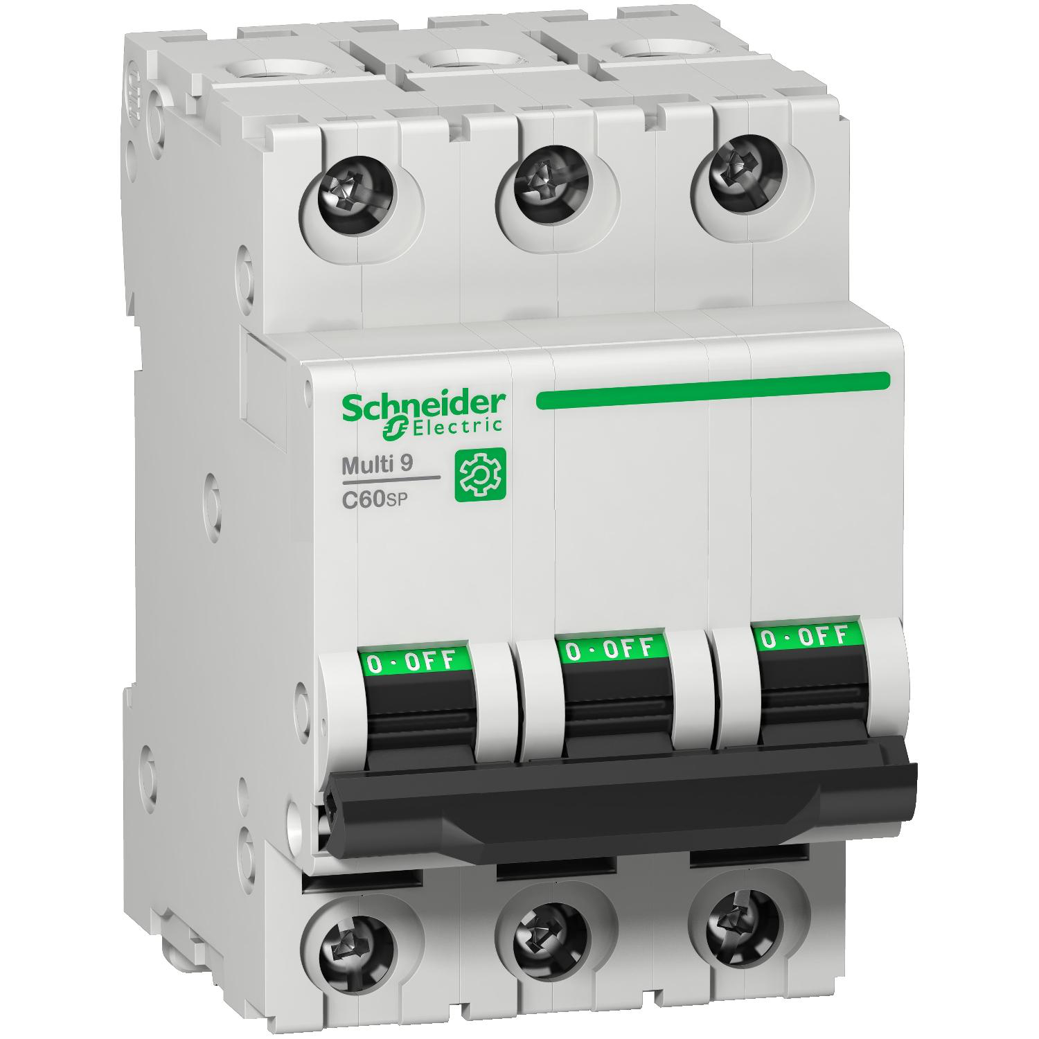 Product image for MINIATURE CIRCUIT BREAKER (MCB), MULTI9 C60SP, 3P, 16A, D CURVE, 10KA (UL1077), 10KA (IEC/EN 60947-2)