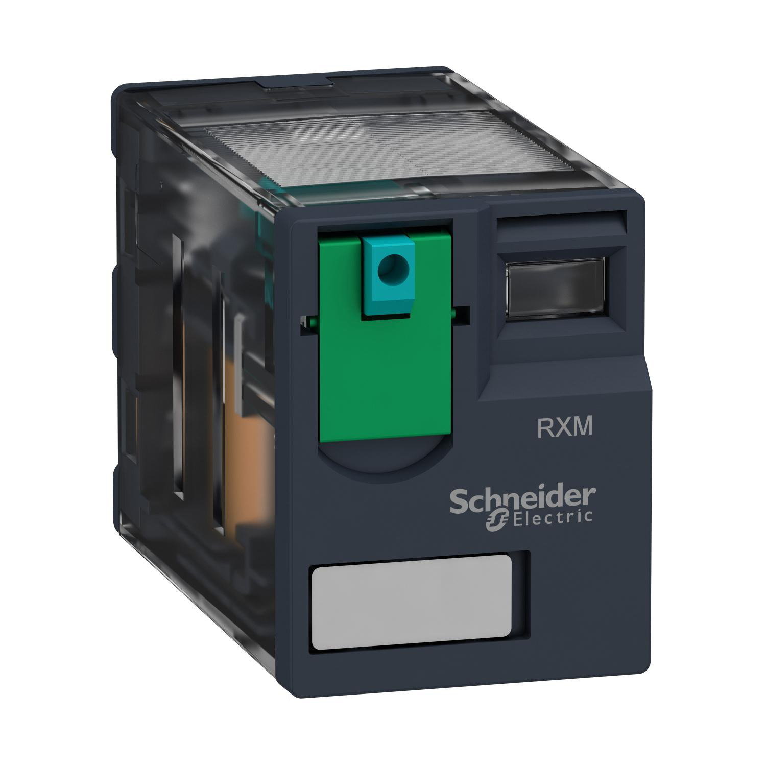 Product image for MINIATURE PLUG IN RELAY, HARMONY ELECTROMECHANICAL RELAYS, 12A, 2CO, LOCKABLE TEST BUT TO N, 24V DC