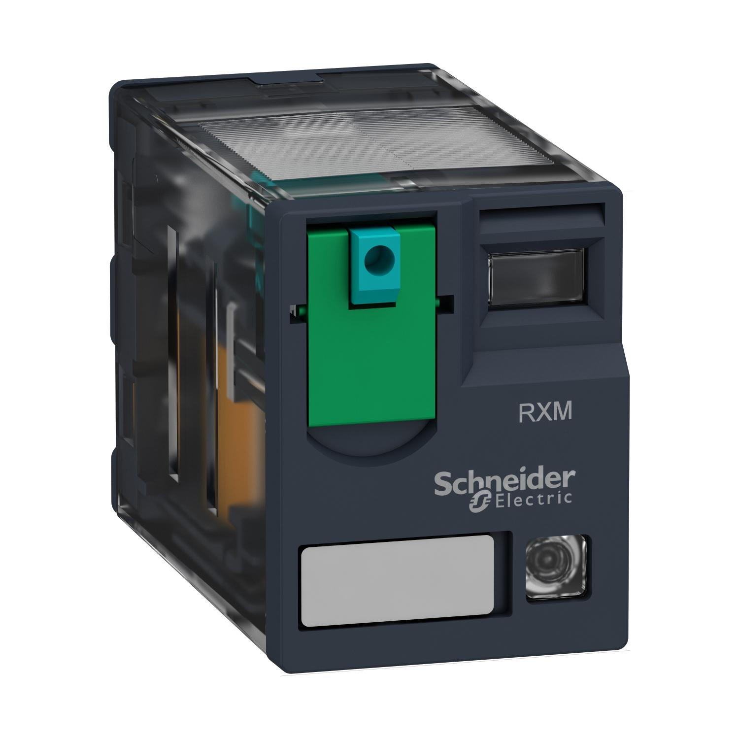 Product image for MINIATURE PLUG IN RELAY, HARMONY ELECTROMECHANICAL RELAYS, 6A, 4CO, WITH LED, LOCKABLE TEST BUT TO N, 24V DC