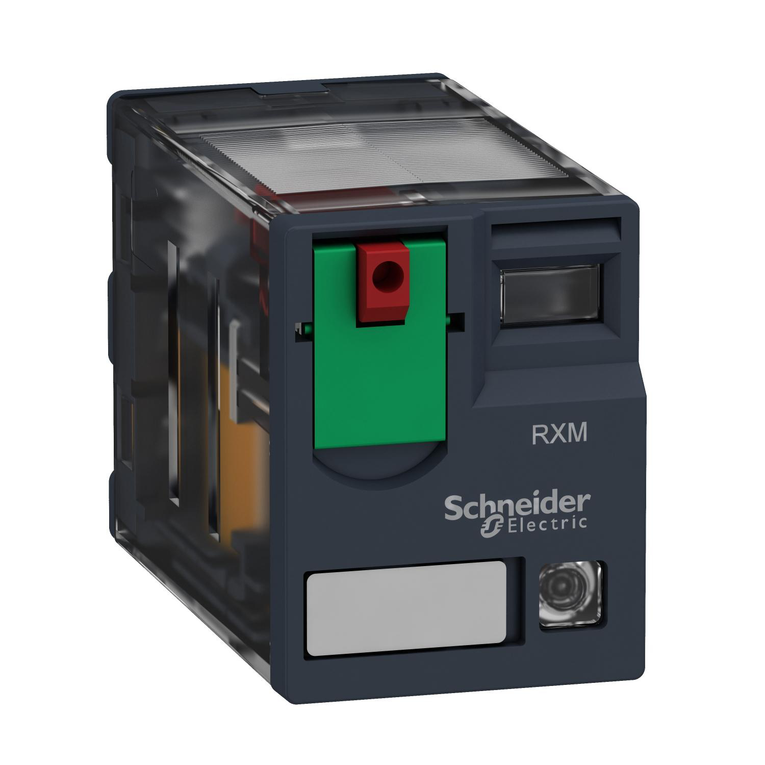 Product image for HARMONY, RXM, MINIATURE PLUGIN RELAY, 4 C/O, 6 A, 120 VAC, WITH LED
