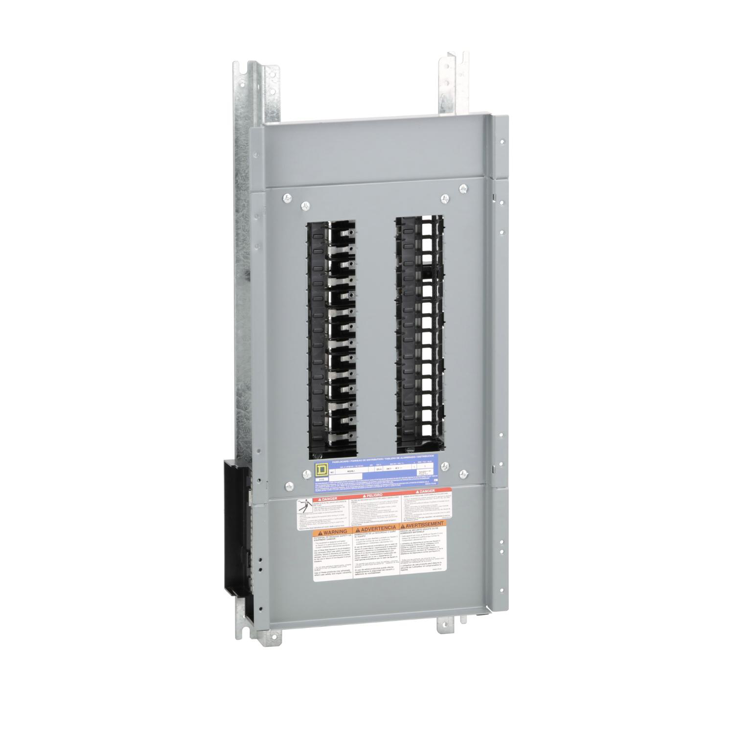 Product image for PANELBOARD INTERIOR, NQ, MAIN LUGS, 225A, AL BUS, 30 POLE SPACES, 1 PHASE, 3 WIRE, 240VAC, 48VDC