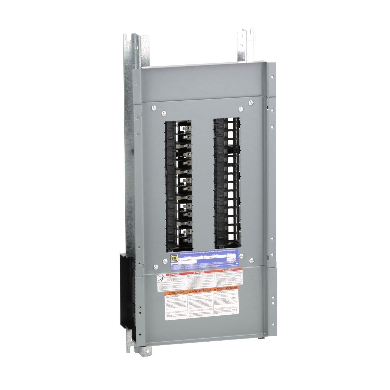 Product image for PANELBOARD INTERIOR, NQ, MAIN LUGS, 225A, AL BUS, 30 POLE SPACES, 3 PHASE, 4 WIRE, 240VAC, 48VDC