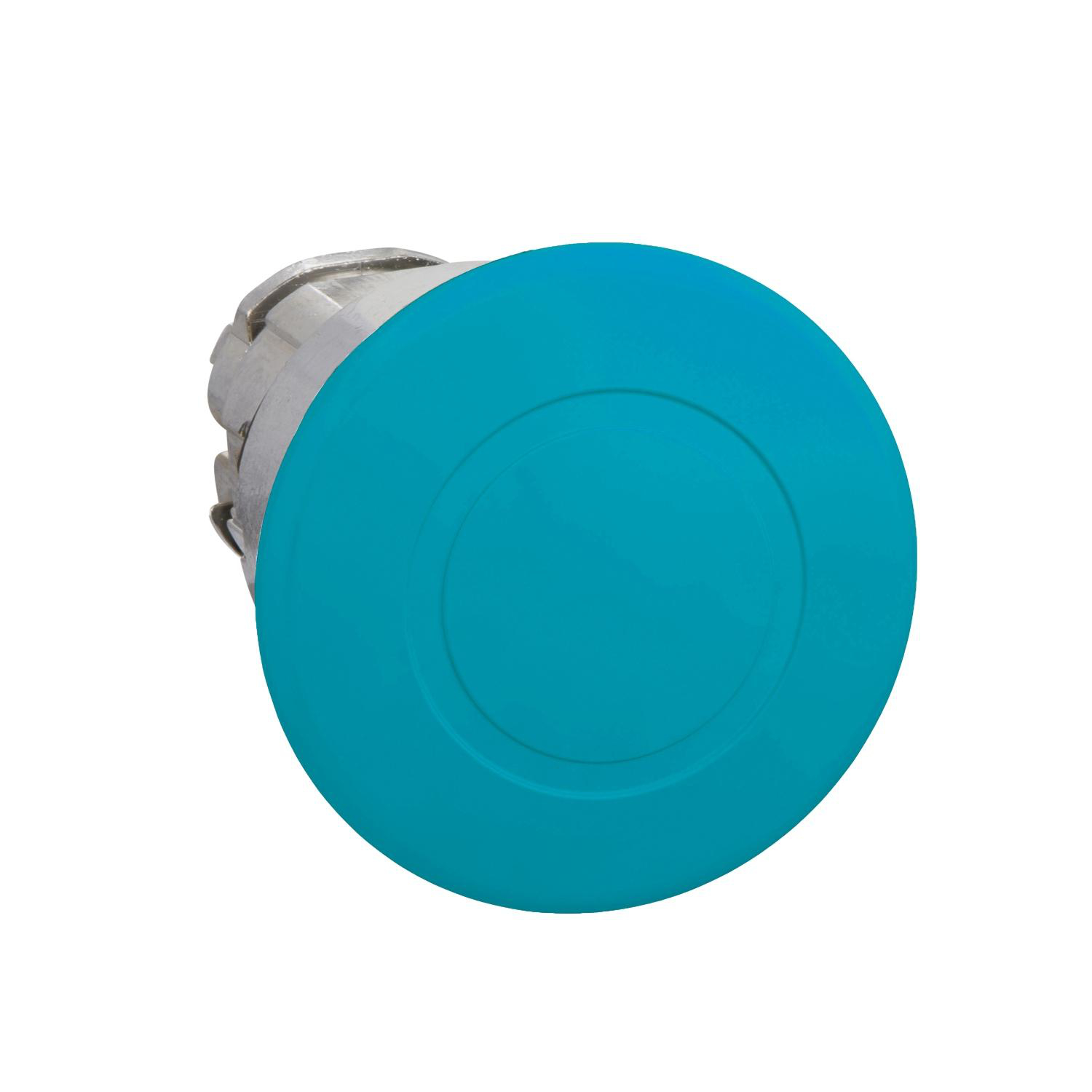 Product image for HEAD FOR NON ILLUMINATED PUSH BUTTON, HARMONY XB4, BLUE MUSHROOM 40MM, 22MM, LATCHING, PUSH PULL TO RELEASE, UNMARKED