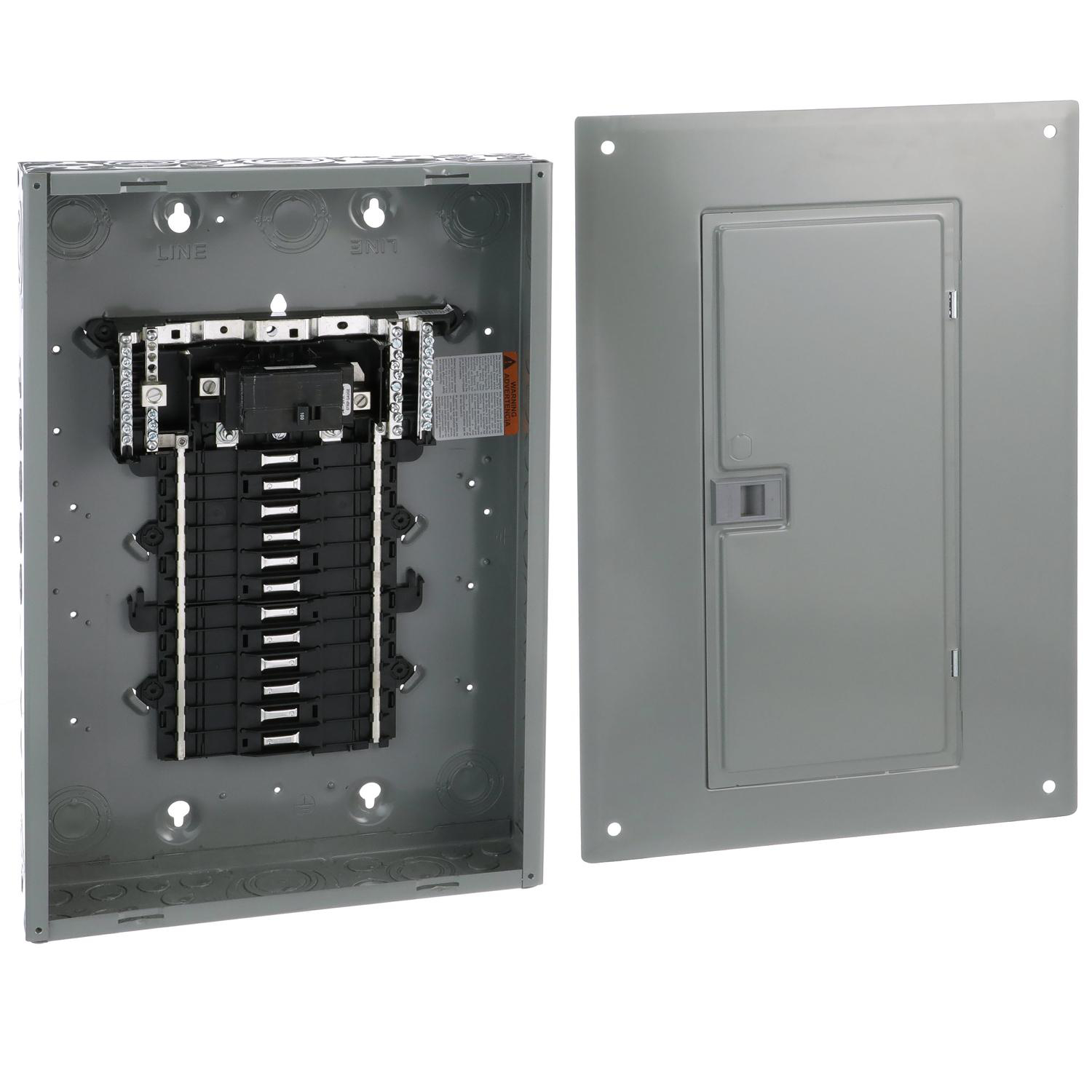 Product image for LOADCENTRE, QO CANADIAN, 1 PHASE, 24 SPACES, 44 CIRCUITS, 100A MAIN BREAKER, PON, NEMA1, COMBO COVER, CSA