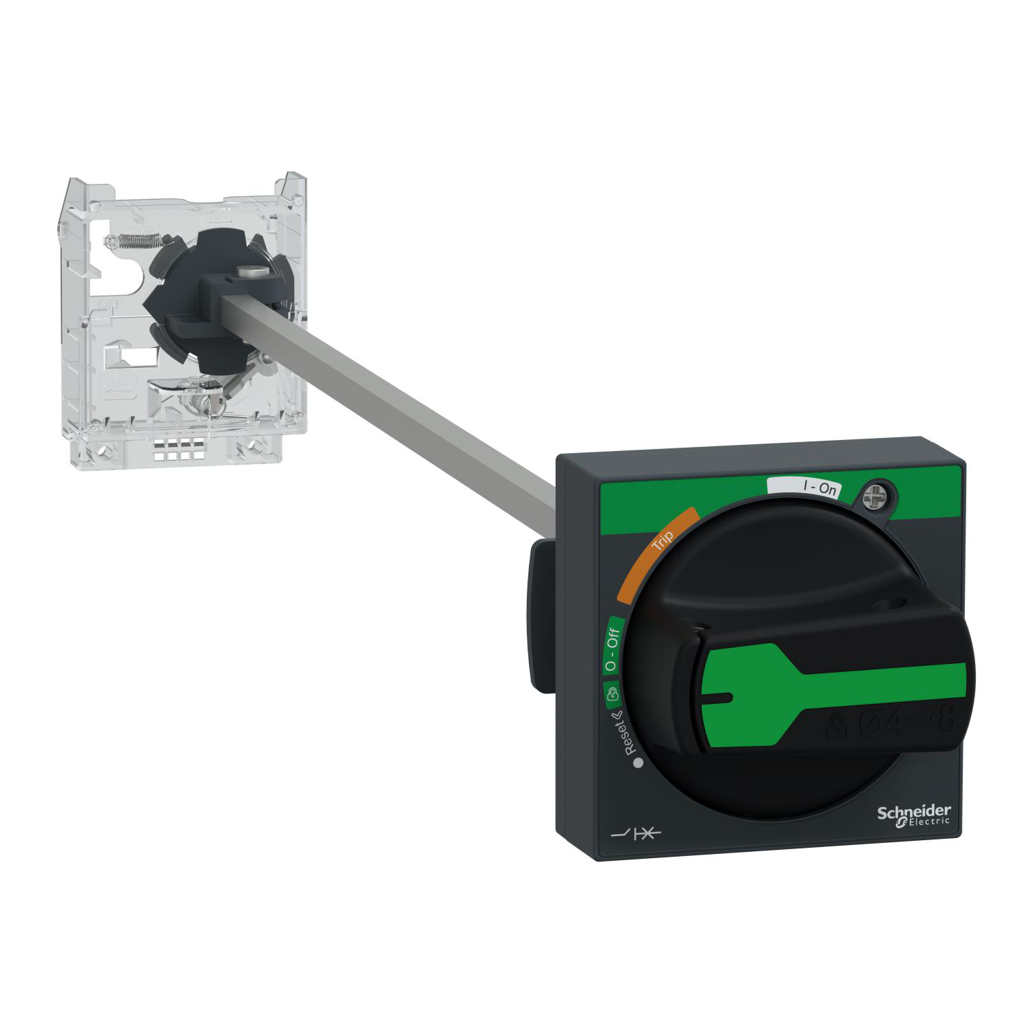 Product image for EXTENDED ROTARY HANDLE KIT, TESYS DECA, IP54, BLACK HANDLE, WITH TRIP INDICATION, FOR GV2L-GV2P