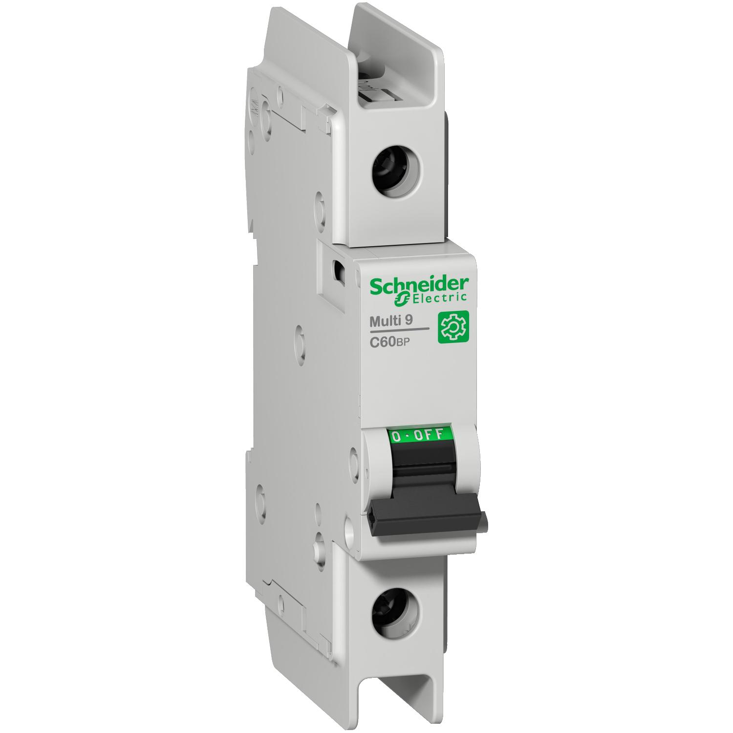 Product image for MINIATURE CIRCUIT BREAKER (MCB), MULTI9 C60BP, 1P, 15A, C CURVE, 14KA (UL489), 10KA (IEC/EN 60947-2)