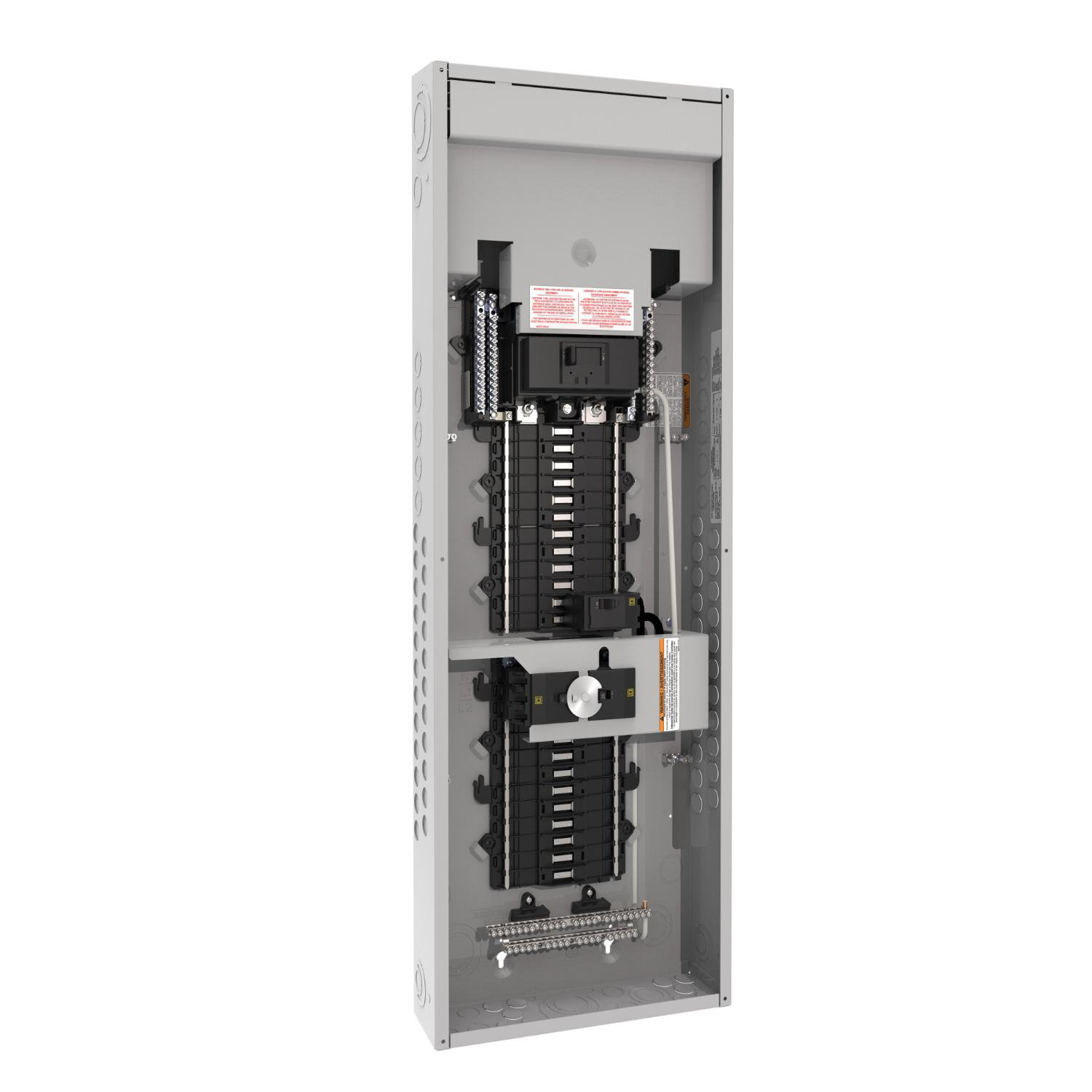 Product image for GENERATOR PANEL, QO, 1 PHASE, 40 SPACES, 80 CIRCUITS, 200A MAIN BREAKER, PON, NEMA1, COVER WITH DOOR, CSA