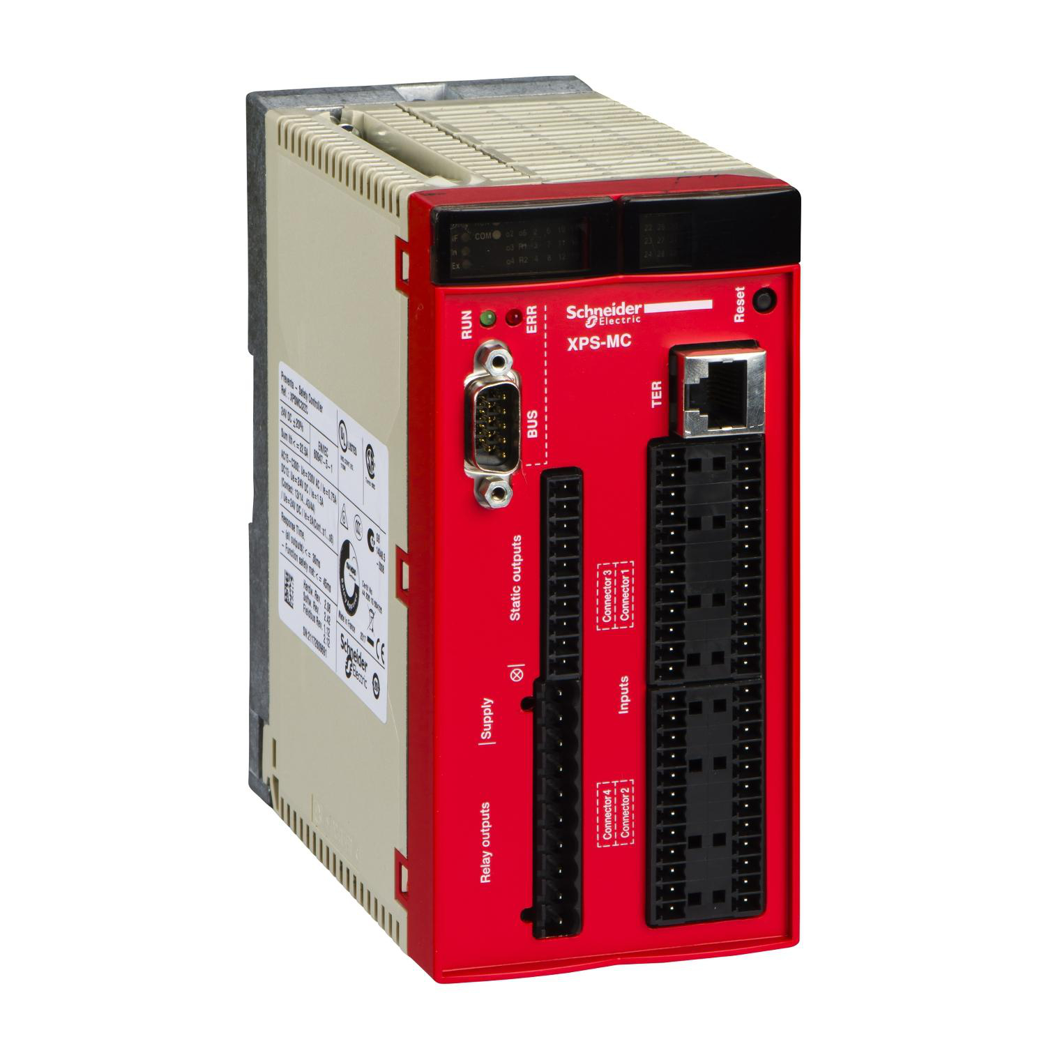 Product image for SAFETY CONTROLLER, HARMONY XPS MC, 24V DC, 32 INPUTS, 48 LEDS SIGNALLING, CANOPEN