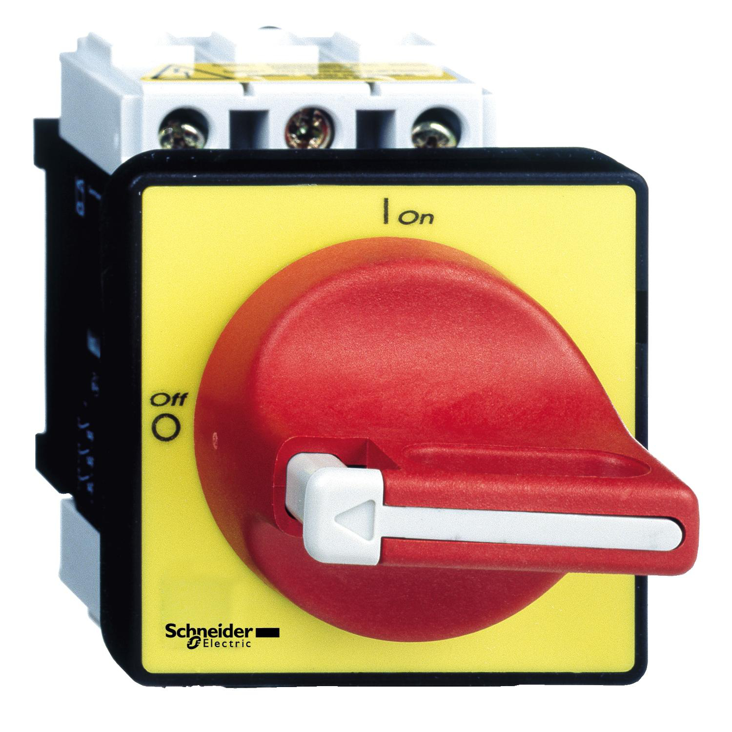 Product image for SWITCH DISCONNECTOR, TESYS CONTROL, FOR ON/EMERGENCY STOP, 40A, 4 SCREWS FIXING, FOR MOUNTING ON DOOR