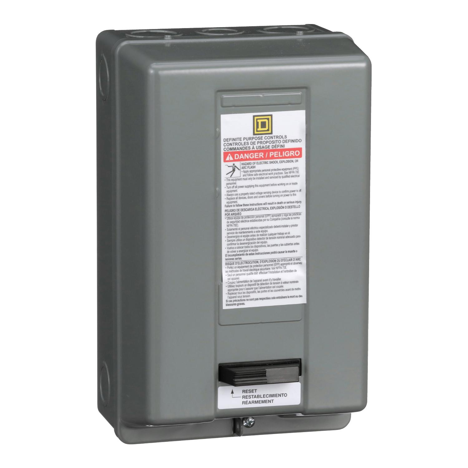Product image for STARTER, DEFINITE PURPOSE, NONREVERSING, 40A, 2 POLE, 1 PHASE, 208V TO 240V AC COIL, MELTING ALLOY OVERLOAD, NEMA 1