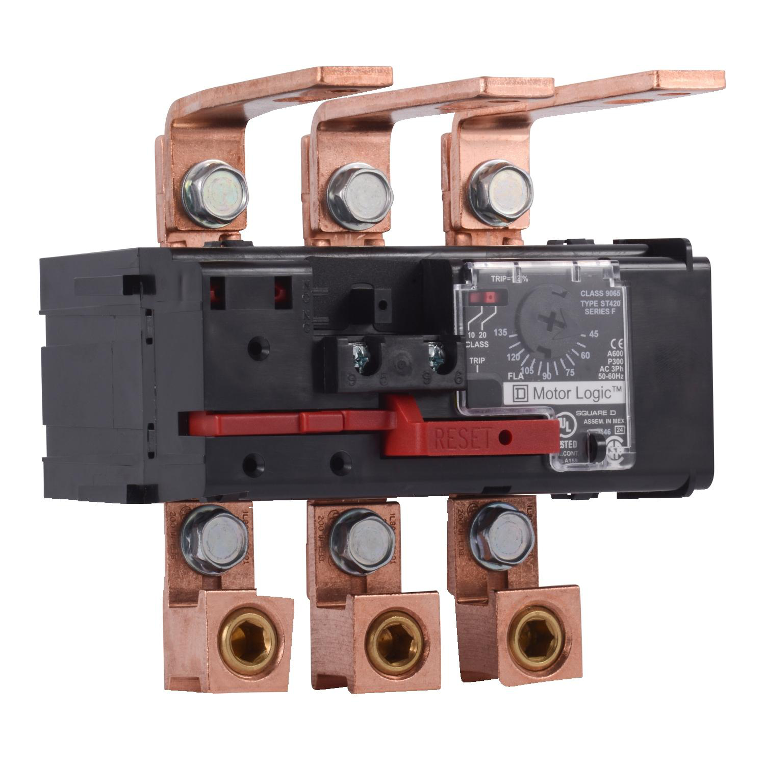 Product image for OVERLOAD RELAY, MOTOR LOGIC, SOLID STATE OVERLOAD RELAY, NEMA SIZE 4, 3 POLE, 45A TO 135A, 600VAC, REPLACEMENT RELAY