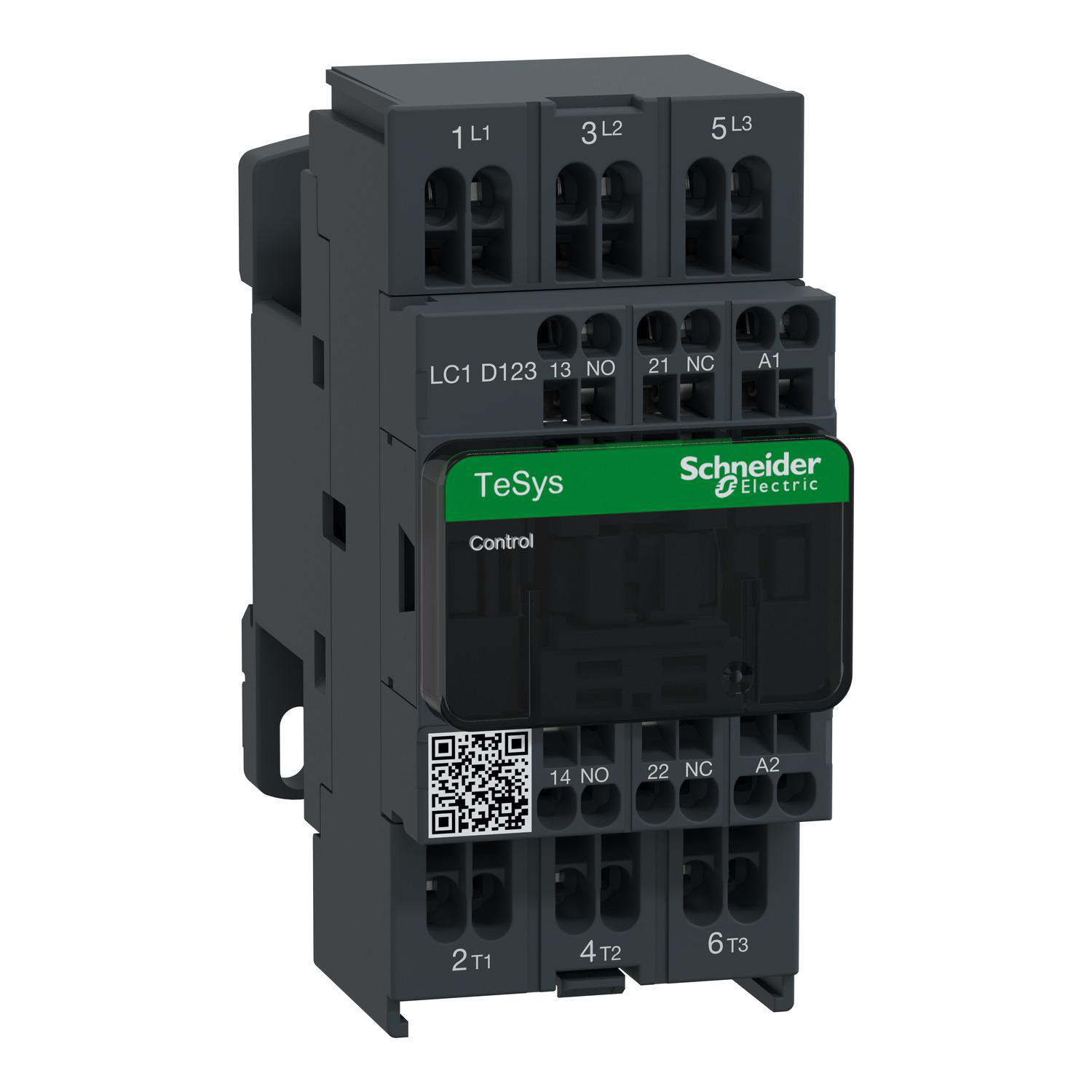 Product image for IEC CONTACTOR, TESYS DECA, NONREVERSING, 12A, 7.5HP AT 480VAC, 3 PHASE, 3 POLE, 3 NO, 24VAC 50/60HZ COIL, OPEN STYLE