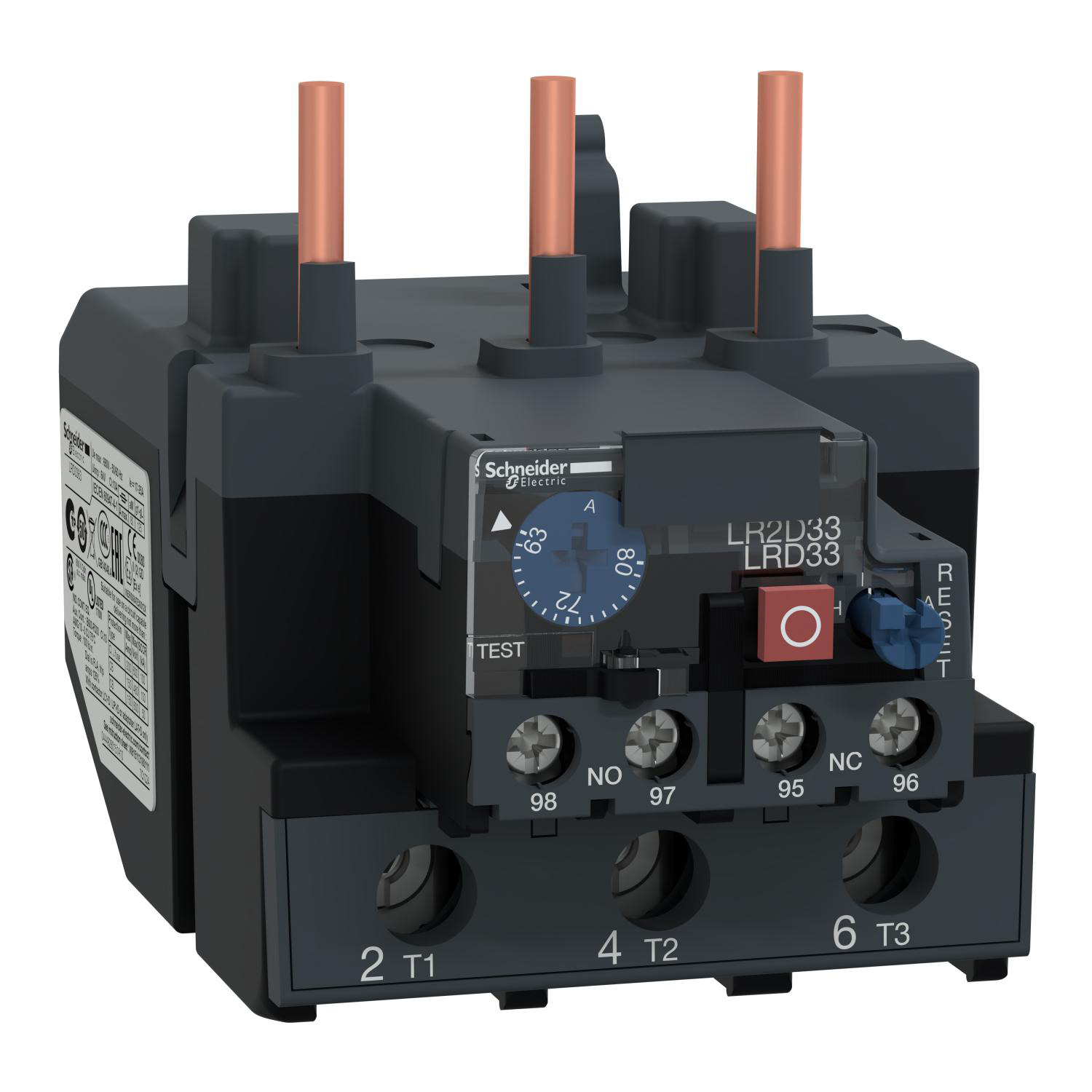 Product image for TESYS DECA, THERMAL OVERLOAD RELAY, 63 TO 80 A, CLASS 10A, FOR LC1D80 AND LC1D95