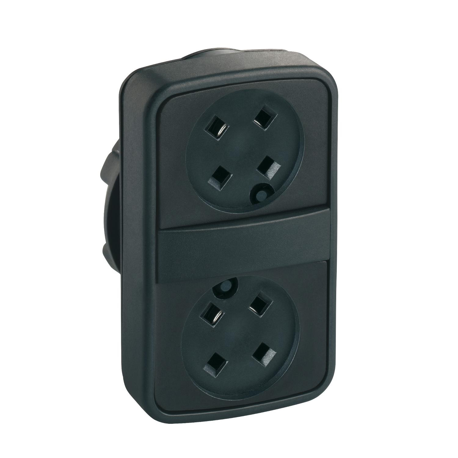 Product image for HEAD FOR DOUBLE HEADED PUSH BUTTON, HARMONY XB5, 2 RECTANGULAR FLUSH, WITHOUT CAP, 22MM, SPRING RETURN, UNMARKED