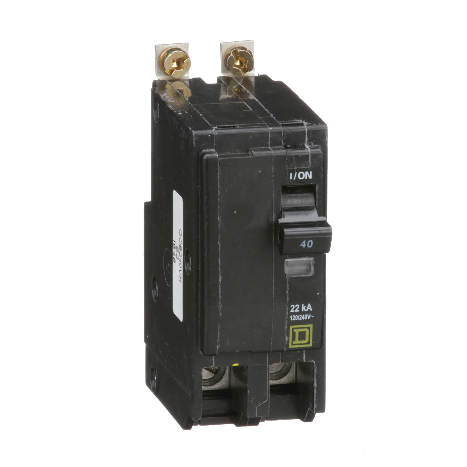 Product image for MINI CIRCUIT BREAKER, QO, 40A, 2 POLE, 120/240VAC, 22KA, BOLT ON