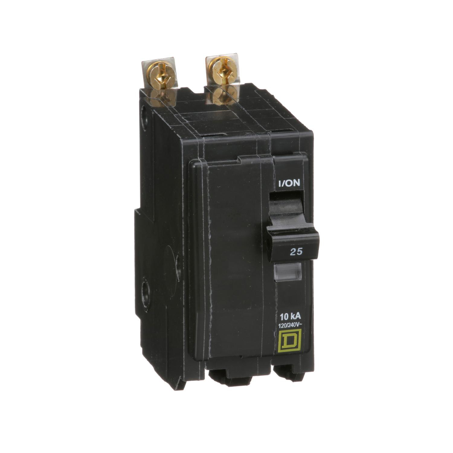 Product image for MINI CIRCUIT BREAKER, QO, 25A, 2 POLE, 120/240VAC, 10KA, BOLT ON
