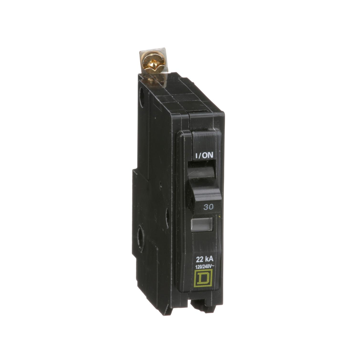 Product image for MINI CIRCUIT BREAKER, QO, 30A, 1 POLE, 120/240VAC, 22KA, BOLT ON