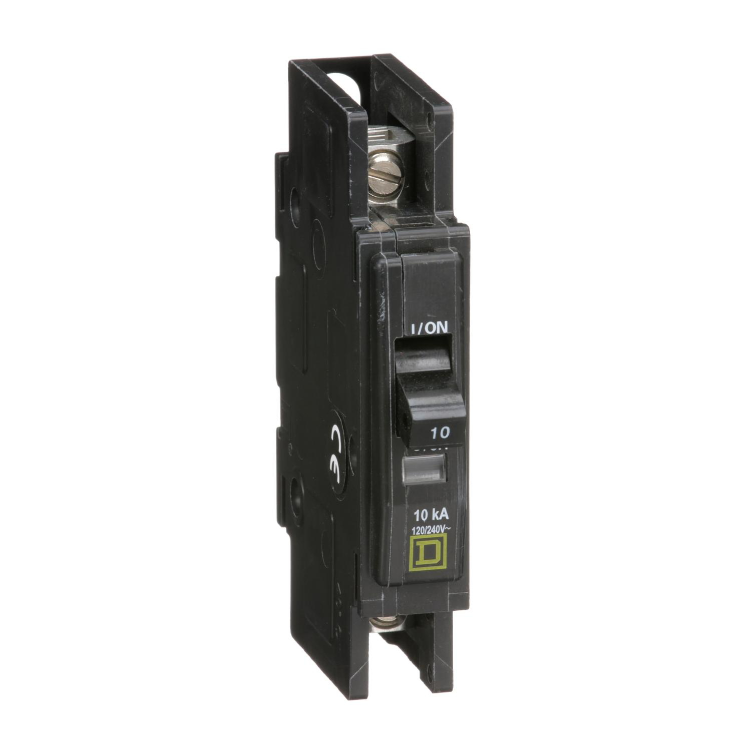 Product image for MINI CIRCUIT BREAKER, QOU, 10A, 1 POLE, 120/240VAC, 10KA