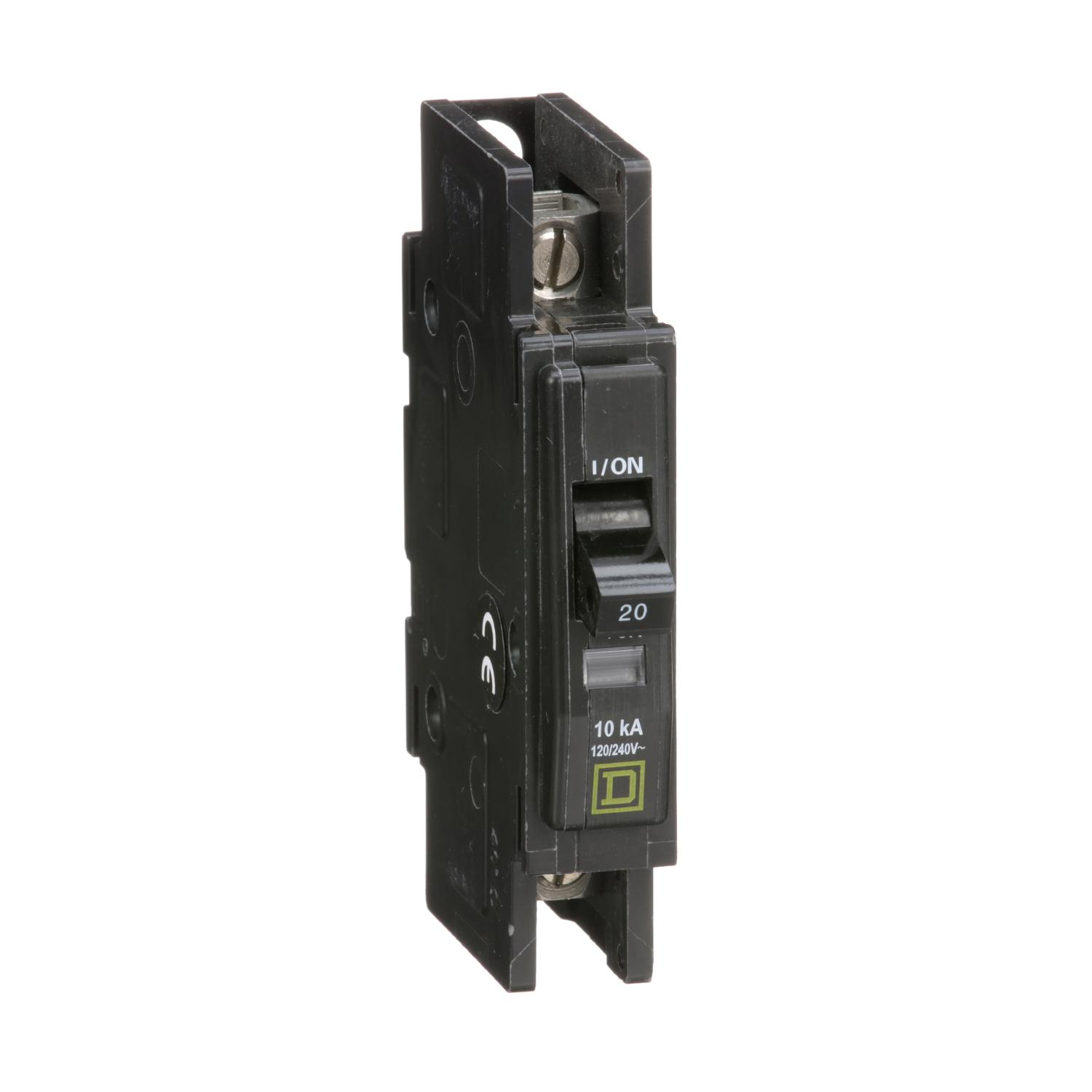 Product image for MINI CIRCUIT BREAKER, QOU, 20A, 1 POLE, 120/240VAC, 10KA