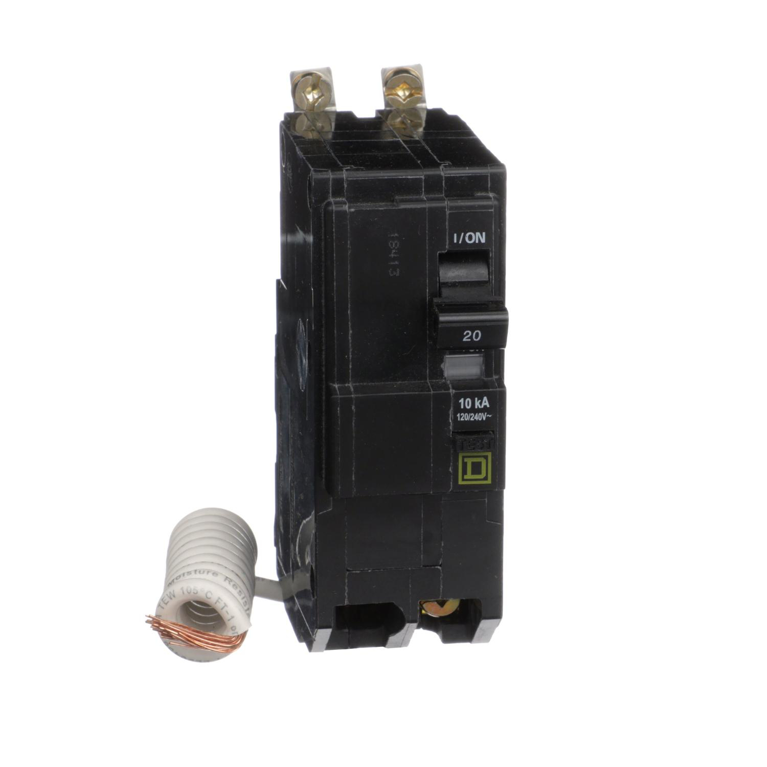 Product image for MINI CIRCUIT BREAKER, QO, 20A, 2 POLE, 120/240VAC, 10KA, BOLT ON, 30MA GRD FAULT B [TAA]