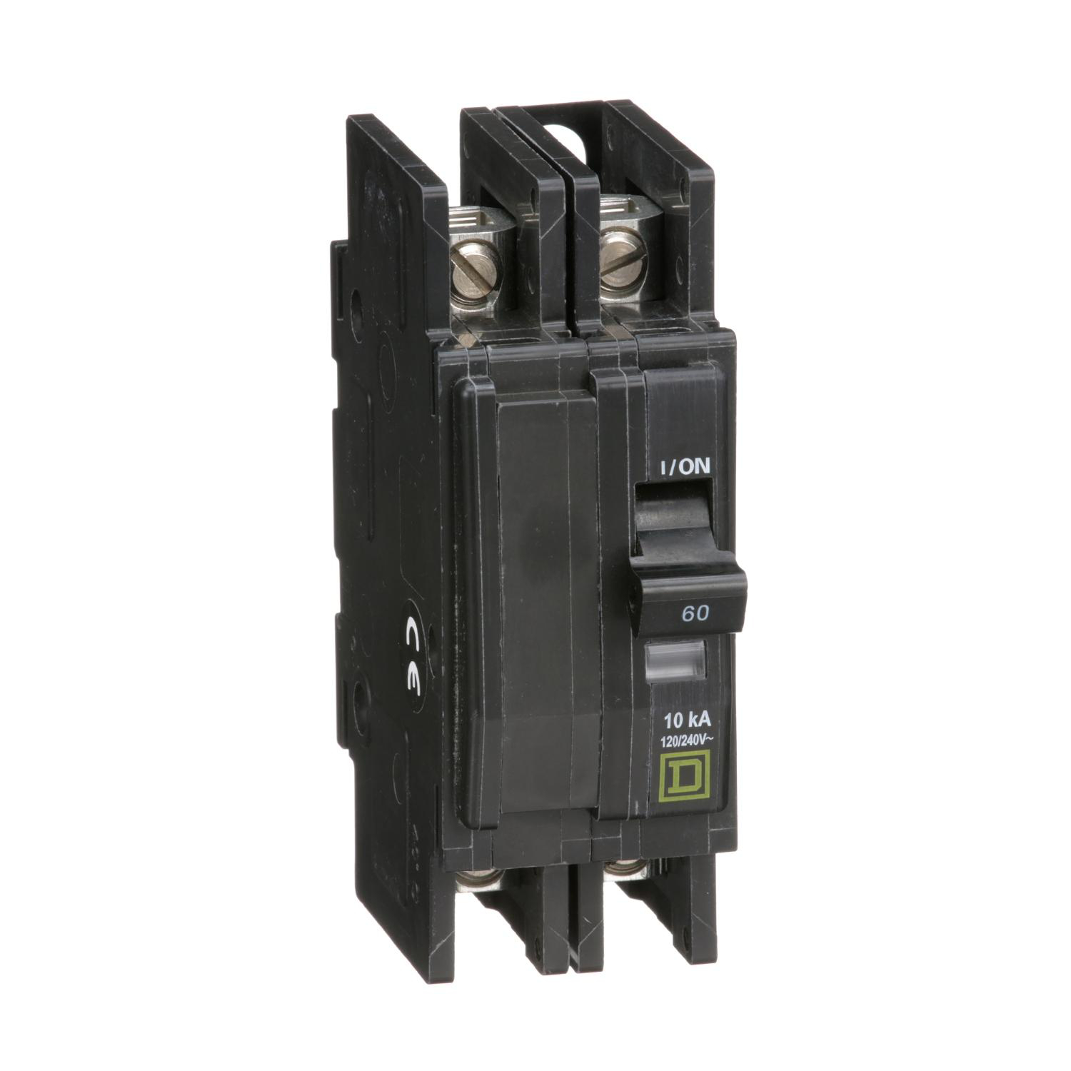 Product image for MINI CIRCUIT BREAKER, QOU, 60A, 2 POLE, 120/240VAC, 10KA