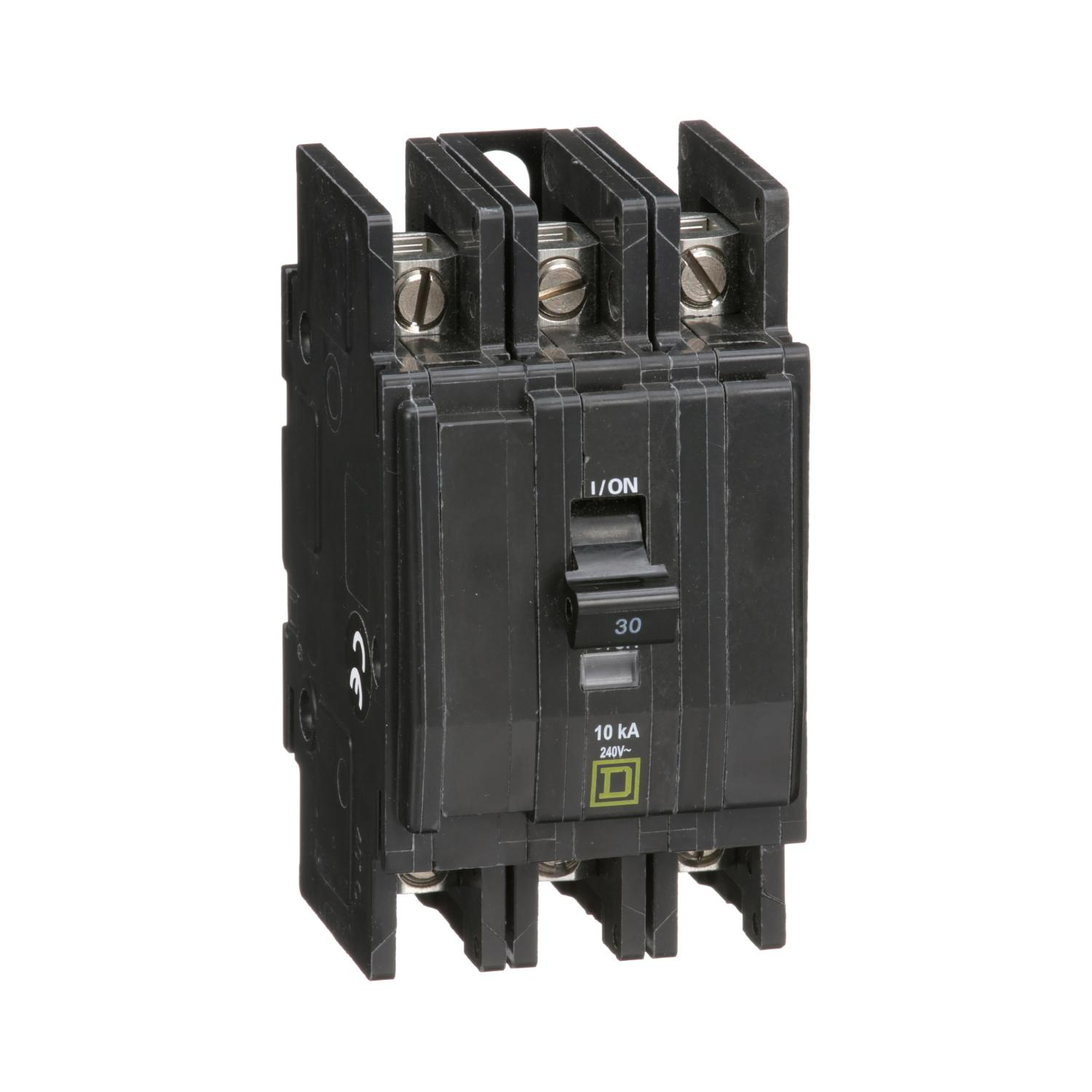 Product image for MINI CIRCUIT BREAKER, QOU, 30A, 3 POLE, 240VAC, 10KA