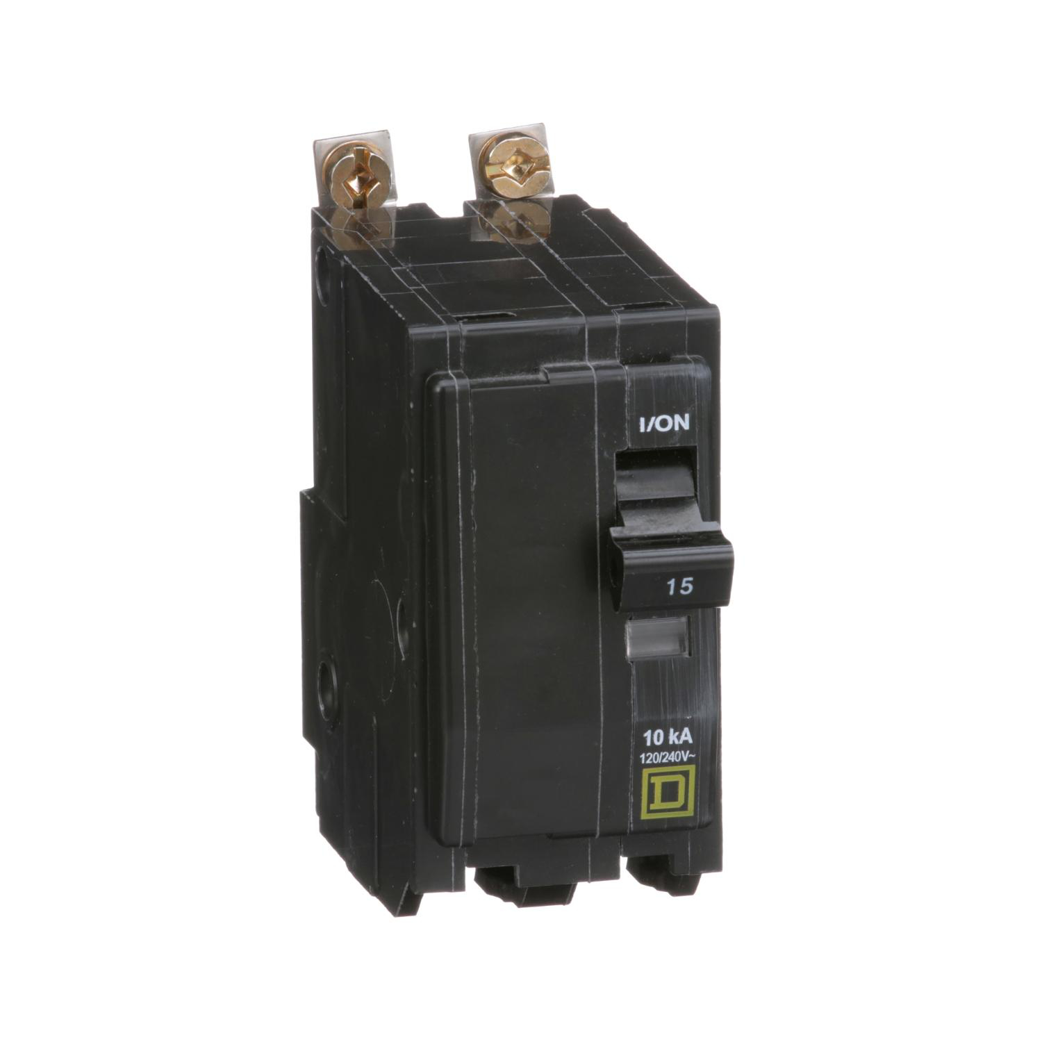 Product image for MINI CIRCUIT BREAKER, QO, 15A, 2 POLE, 120/240VAC, 10KA, BOLT ON