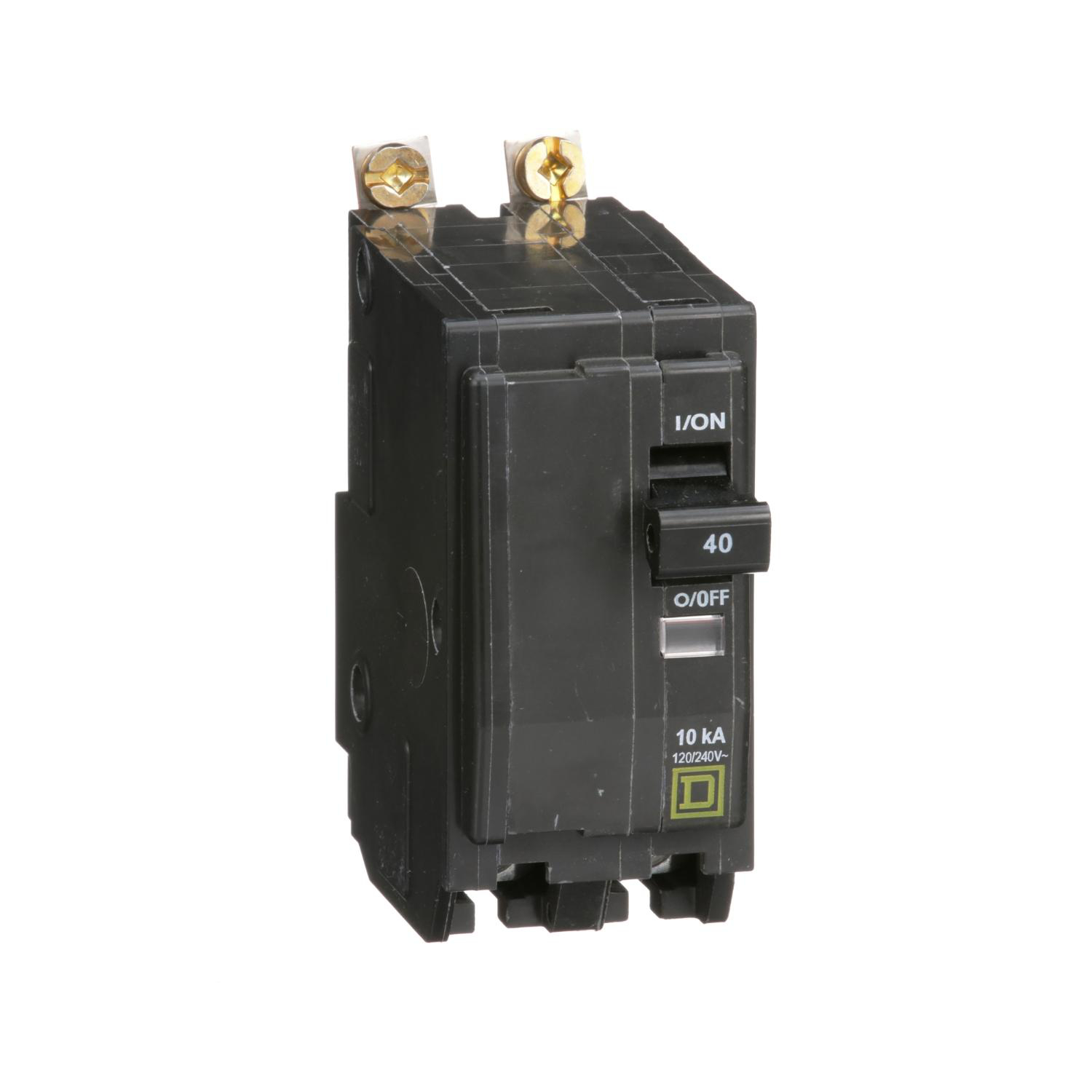 Product image for MINI CIRCUIT BREAKER, QO, 40A, 2 POLE, 120/240VAC, 10KA, BOLT ON