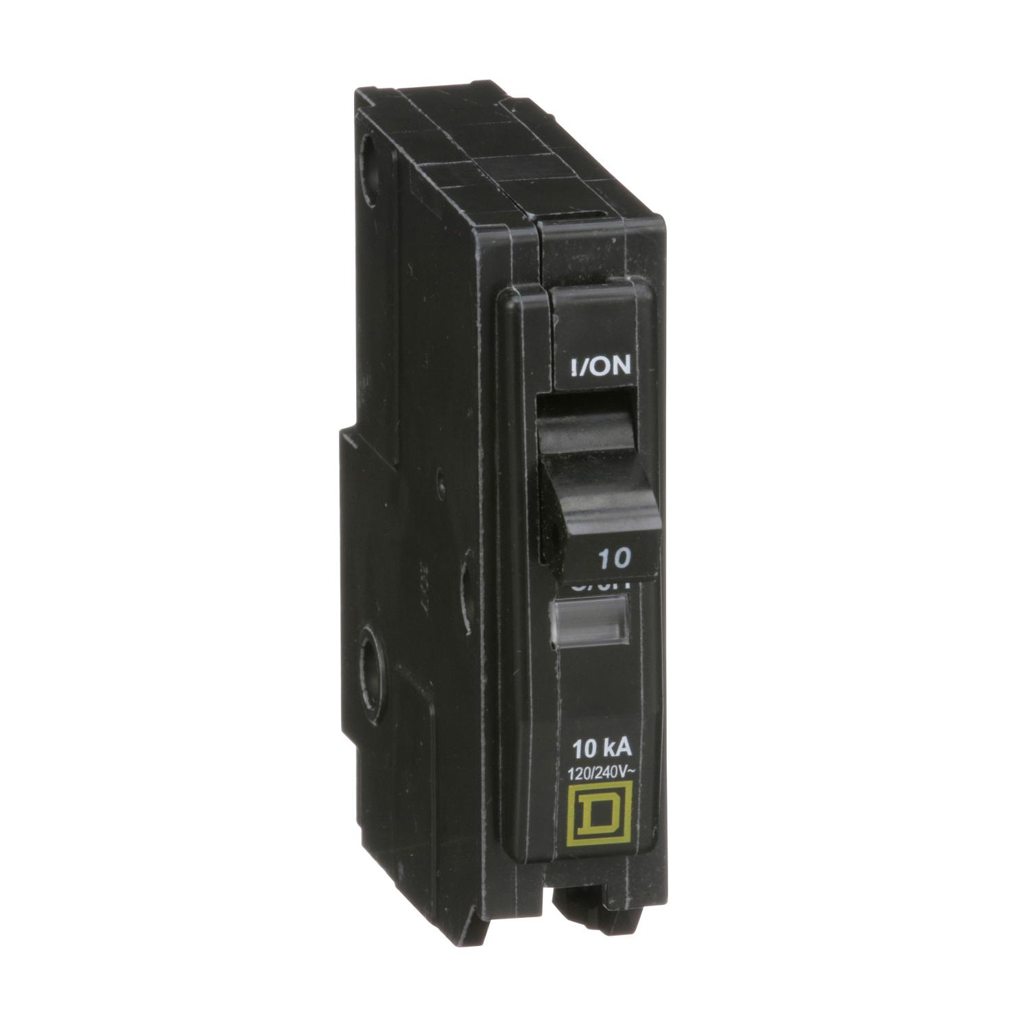 Product image for MINI CIRCUIT BREAKER, QO, 10A, 1 POLE, 120/240VAC, 10KA, PLUG IN