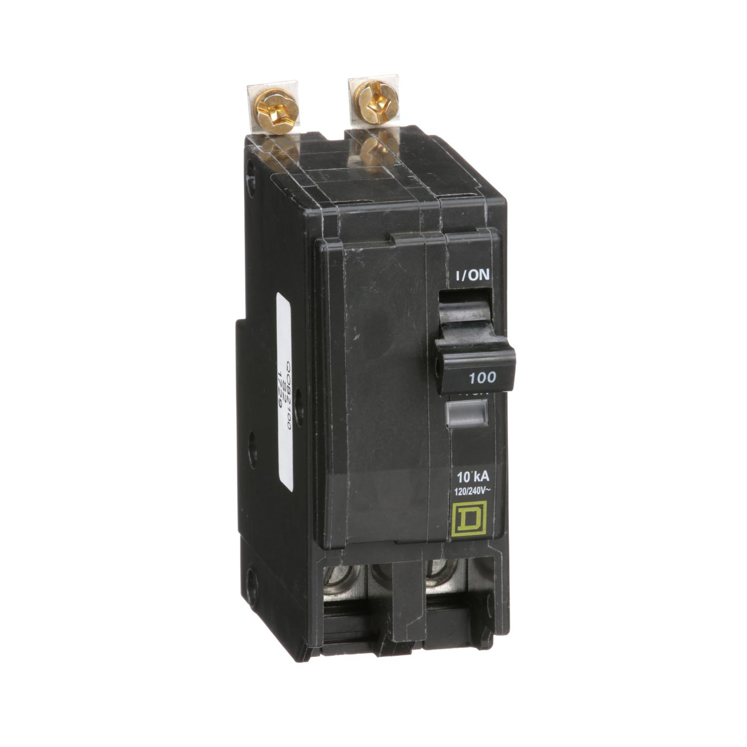 Product image for MINI CIRCUIT BREAKER, QO, 100A, 2 POLE, 120/240VAC, 10KA, BOLT ON