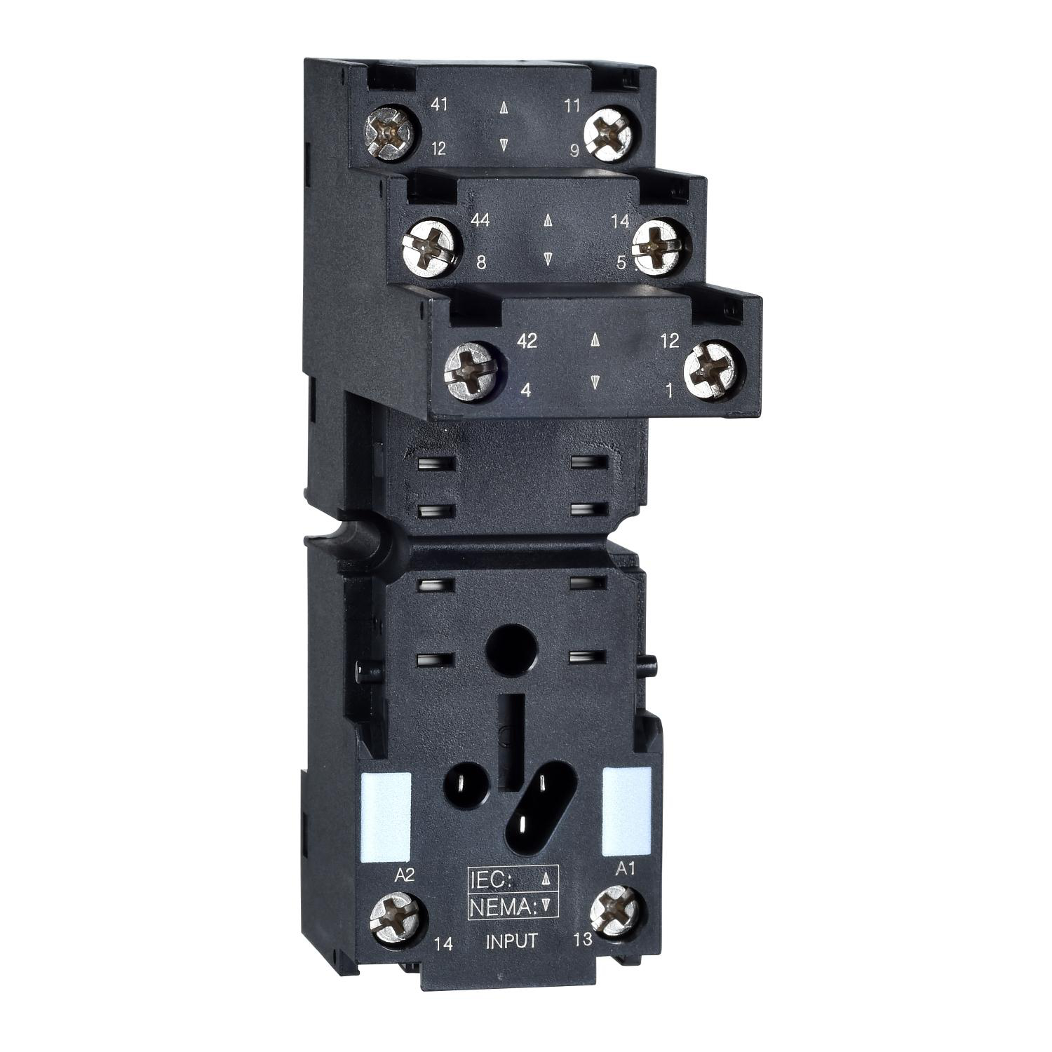 Product image for SOCKET, HARMONY ELECTROMECHANICAL RELAYS, FOR RXM2 RELAYS, SCREW CONNEC TO RS, SEPARATE CONTACT