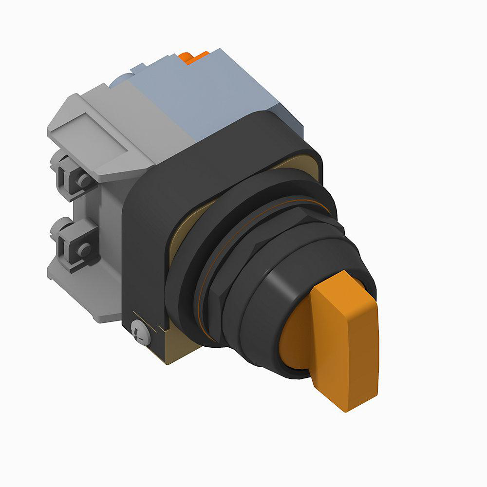 Product image for Switch selector 2-position INC maintained knob amber 1NO