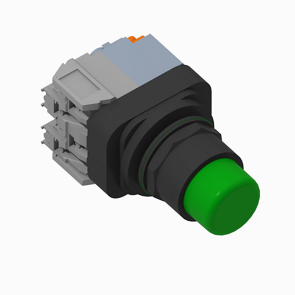 Product image for Light pilot 1NO-1NC incandescent 240VAC push to test green