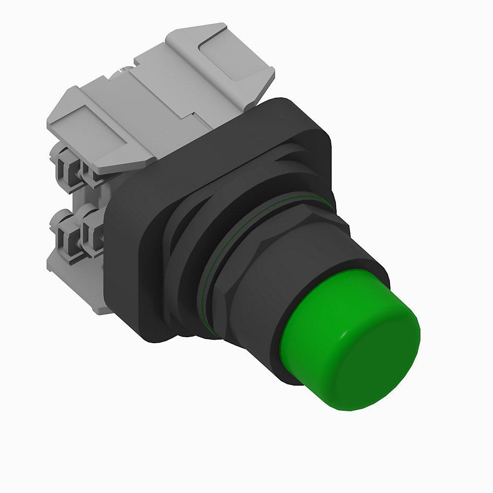 Product image for Light pilot 1NO-1NC logic reed push-to-test 24 VAC/DC green