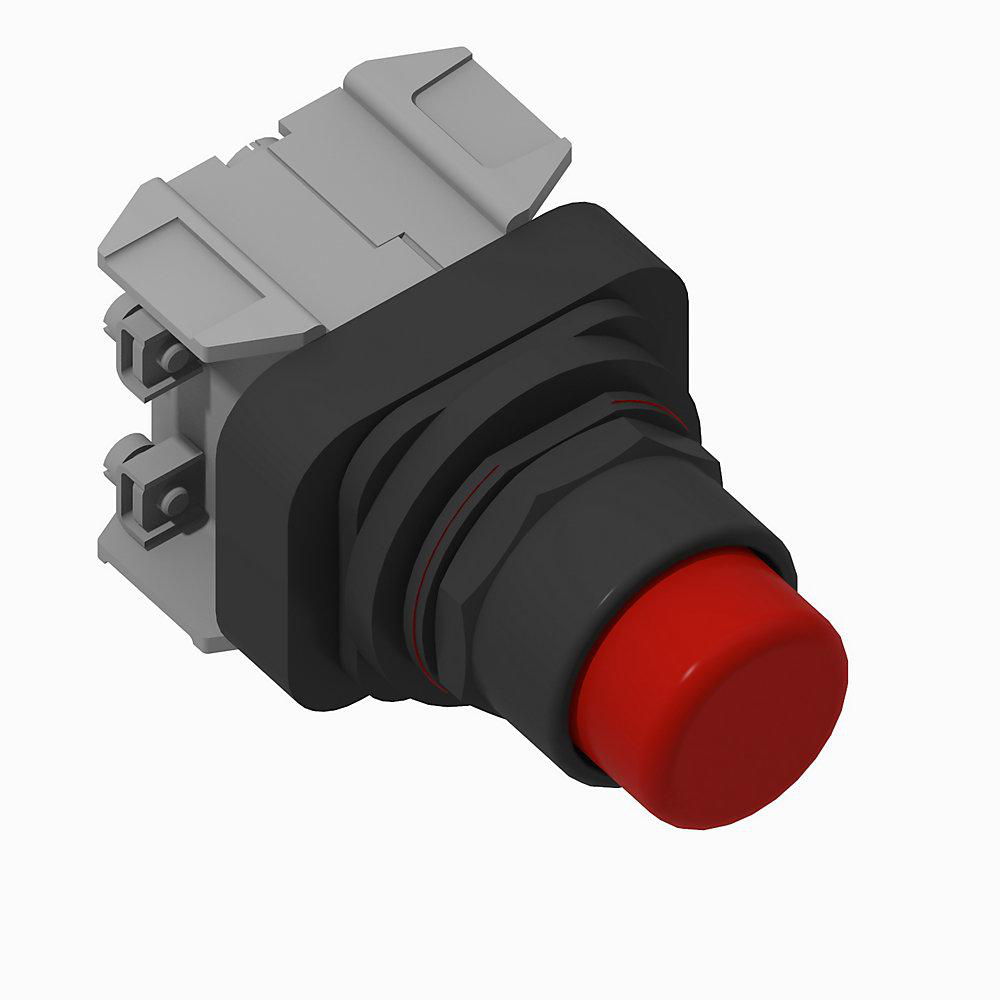 Product image for Pushbutton 1NO extended head without guard 12VAC/DC red lens