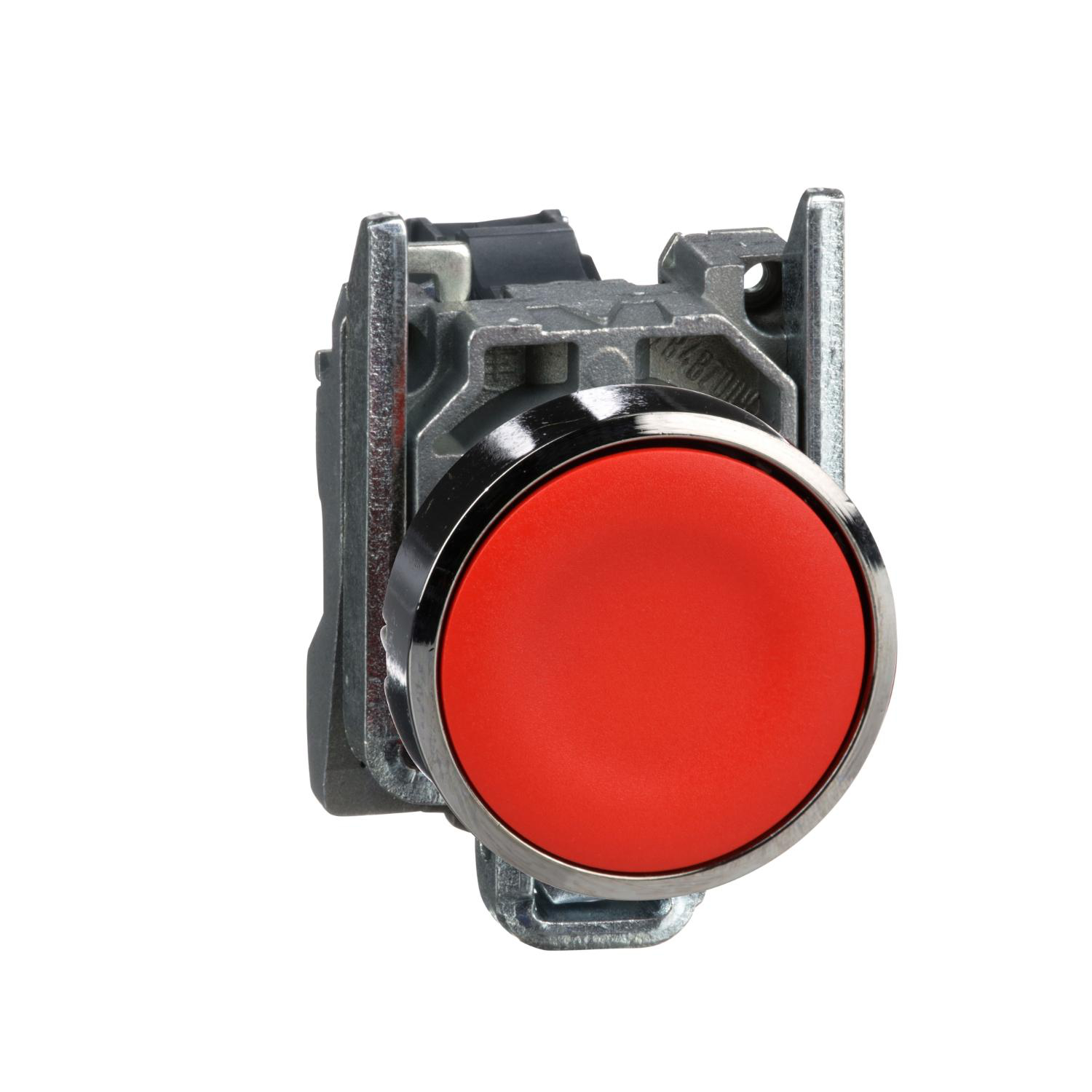 Product image for HARMONY, 22MM PUSH BUTTON, RED FLUSH, SPRING RETURN, 1 NC, UNMARKED