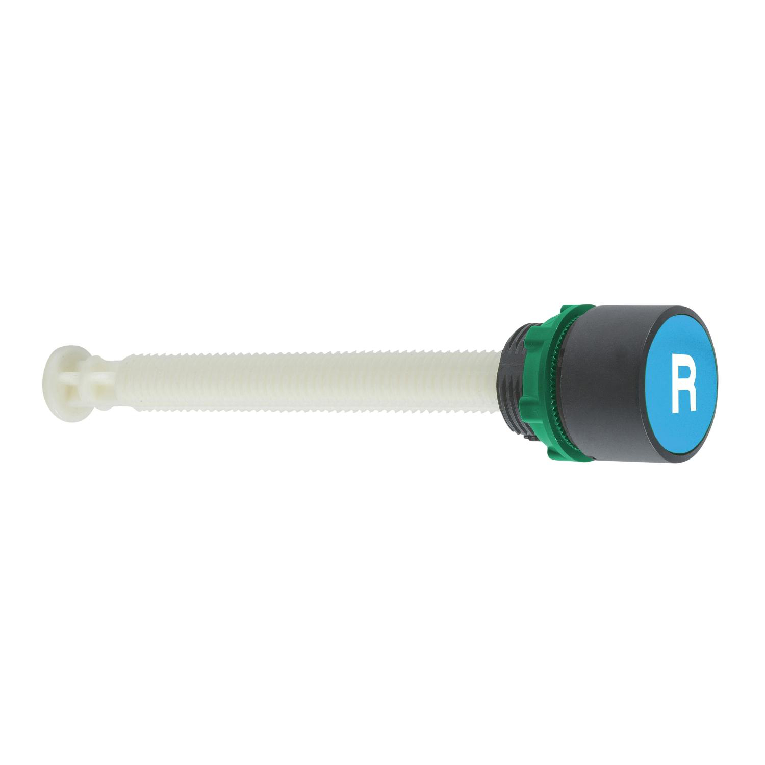 Product image for PUSHS BUTTON RESET FOR 17...120MM ACTUATION DISTANCE, HARMONY XB5, PLASTIC, FLUSH, BLUE, 22MM, MARKED R