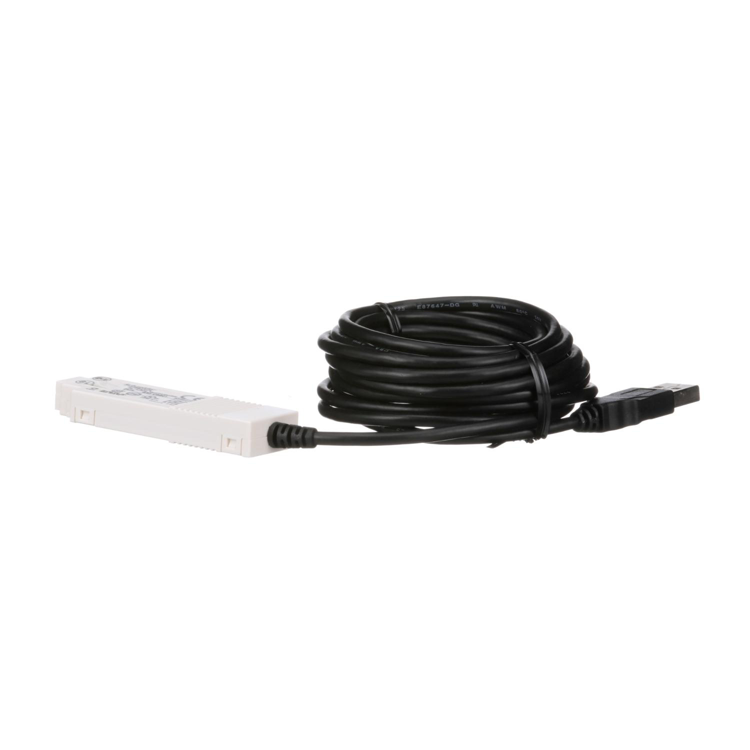 Product image for USB PC CONNECTING CABLE, FOR ZELIO LOGIC SMART RELAY, 3 METERS