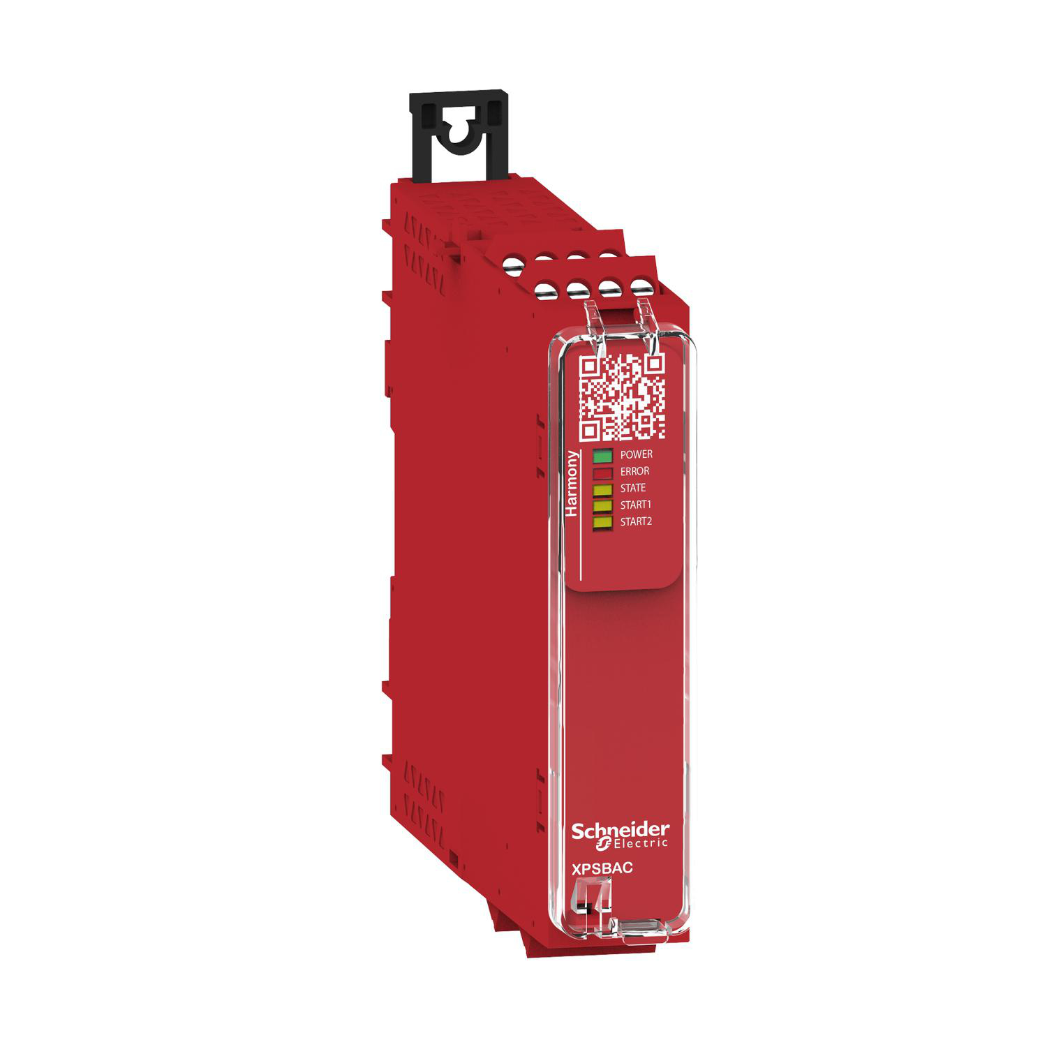 Product image for SAFETY MODULE, HARMONY XPS, ESTOP OR GUARD, CONNECTED TO SUPPLY TERMINALS 24V AC OR DC , NO INPUTS, SCREW