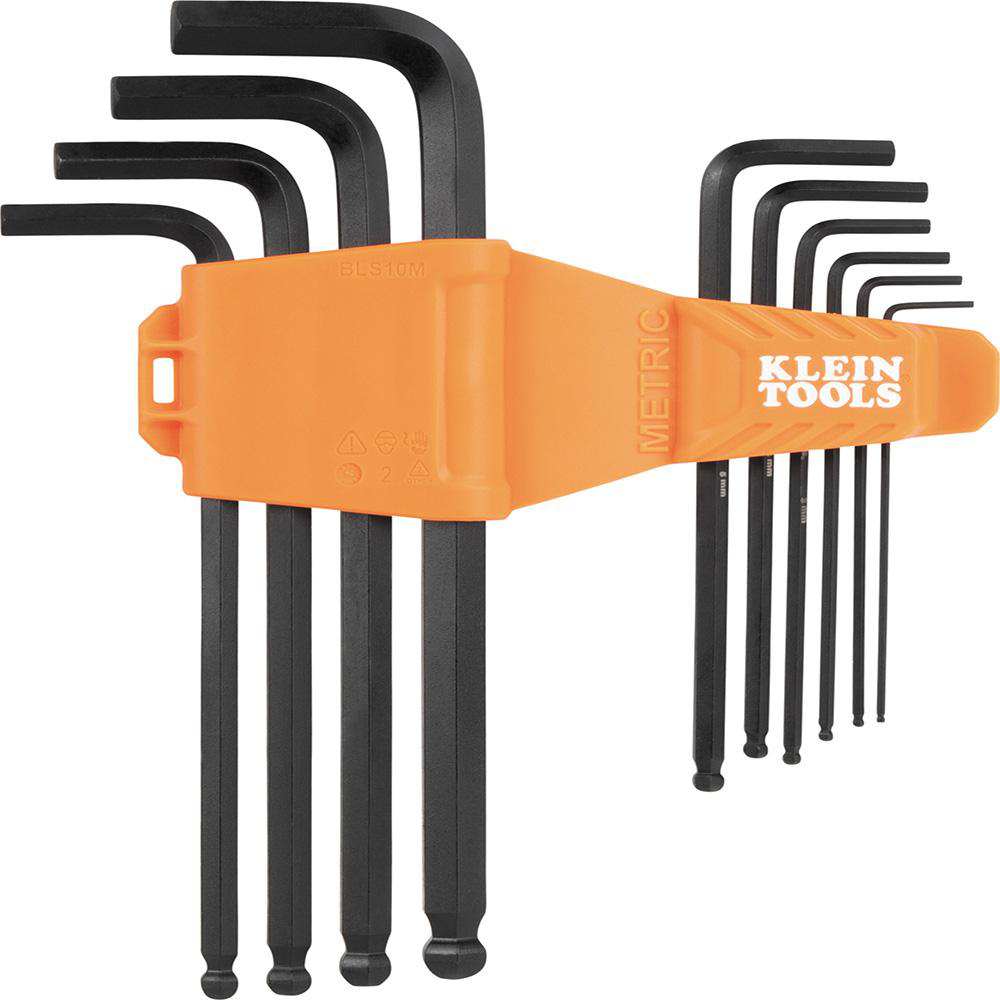 Product image for KLEIN BLS10M BALL END MM 10 PIECE HEX KEY SET