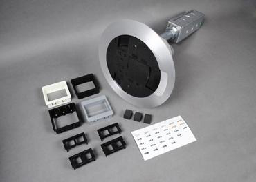 Product image for AV3 Flush A/V Assembled Poke-Thru Assembly, Black