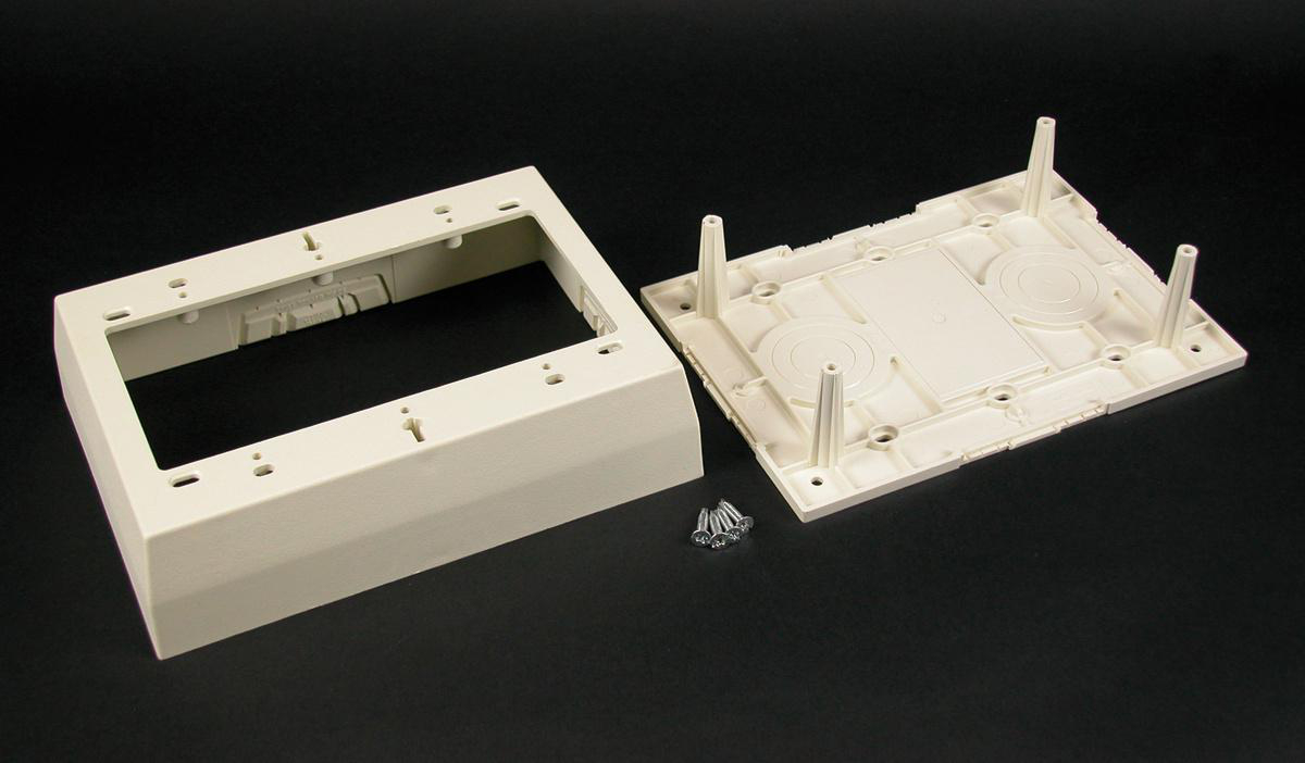 Product image for Box device deep 3-gang non-metallic ivory